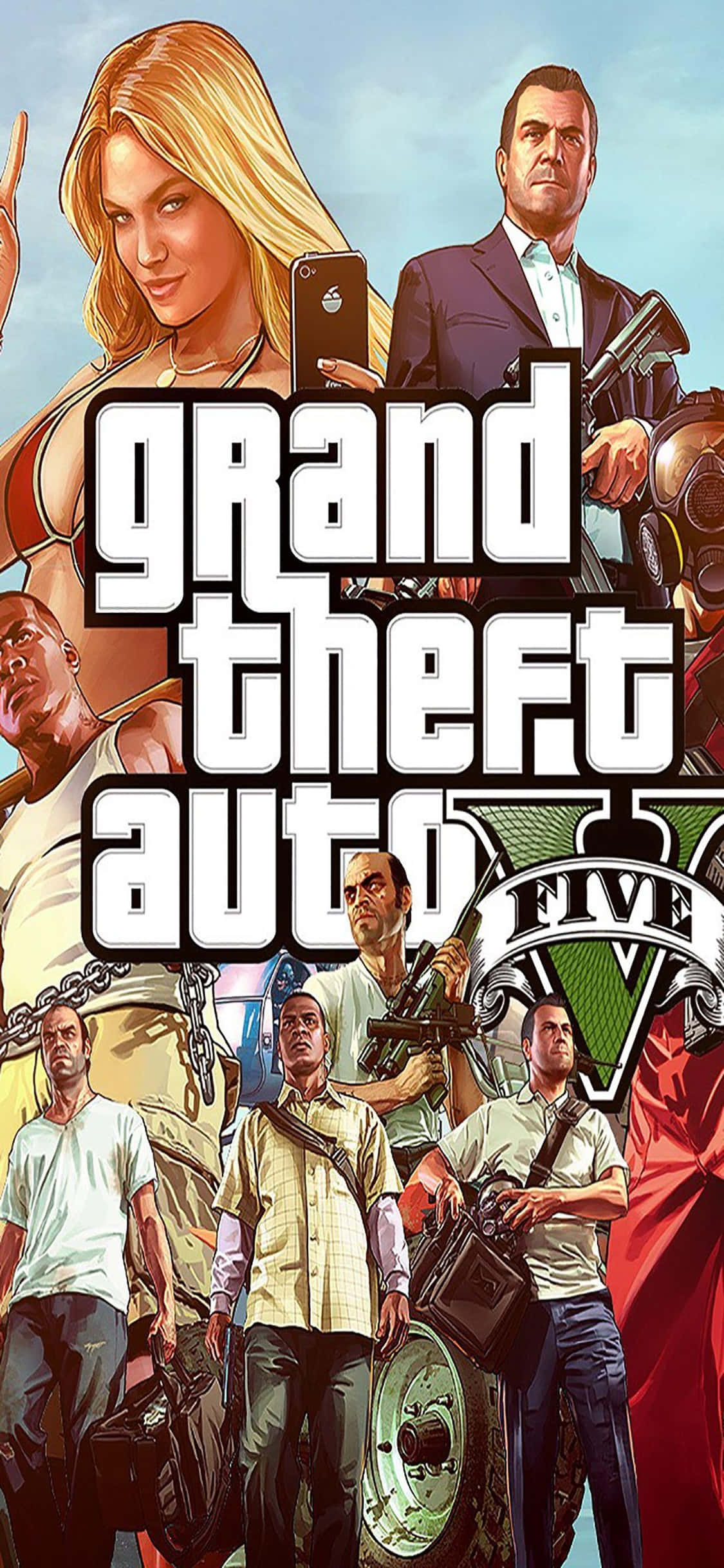 iPhone X Grand Theft Auto V Background Game Character Wallpaper