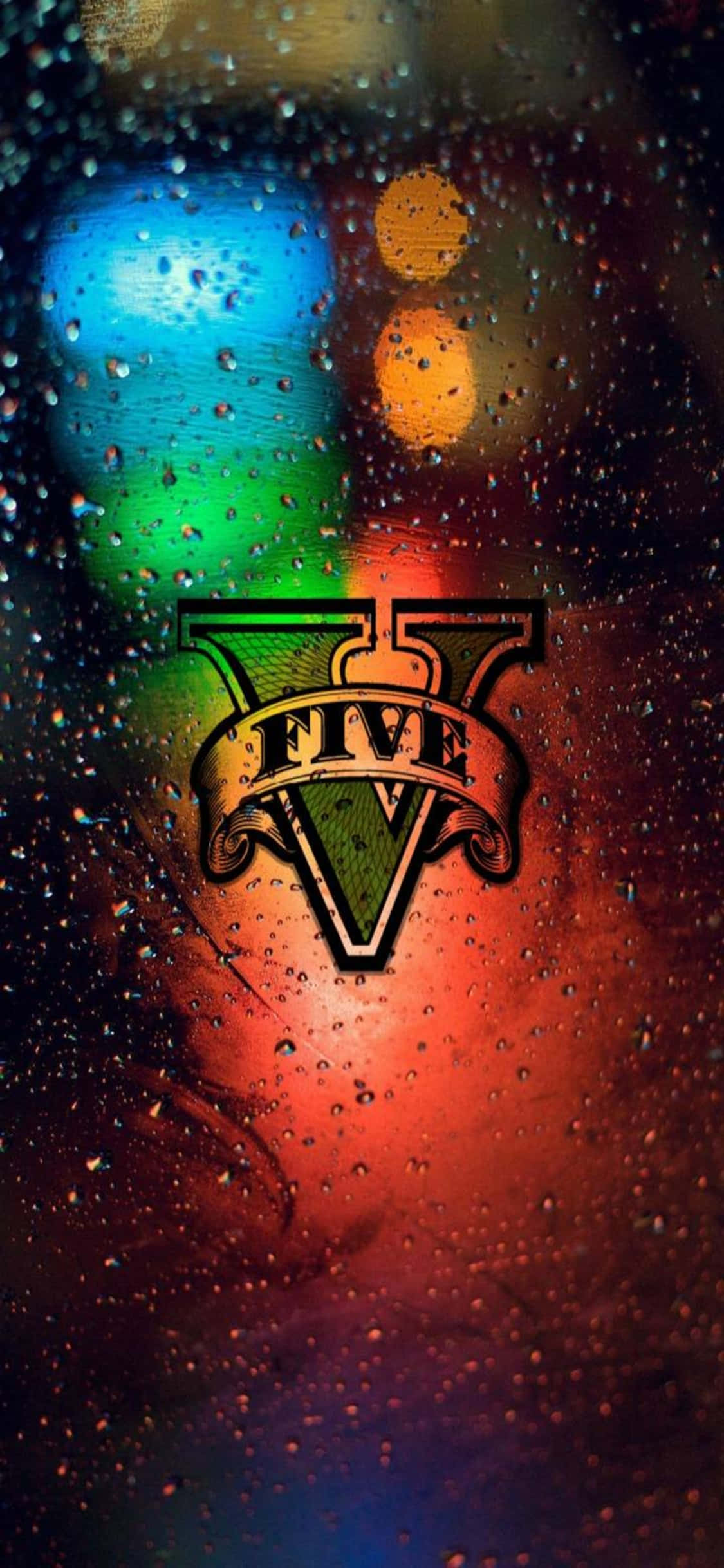 iPhone X Grand Theft Auto V Background Logo In Window Wallpaper