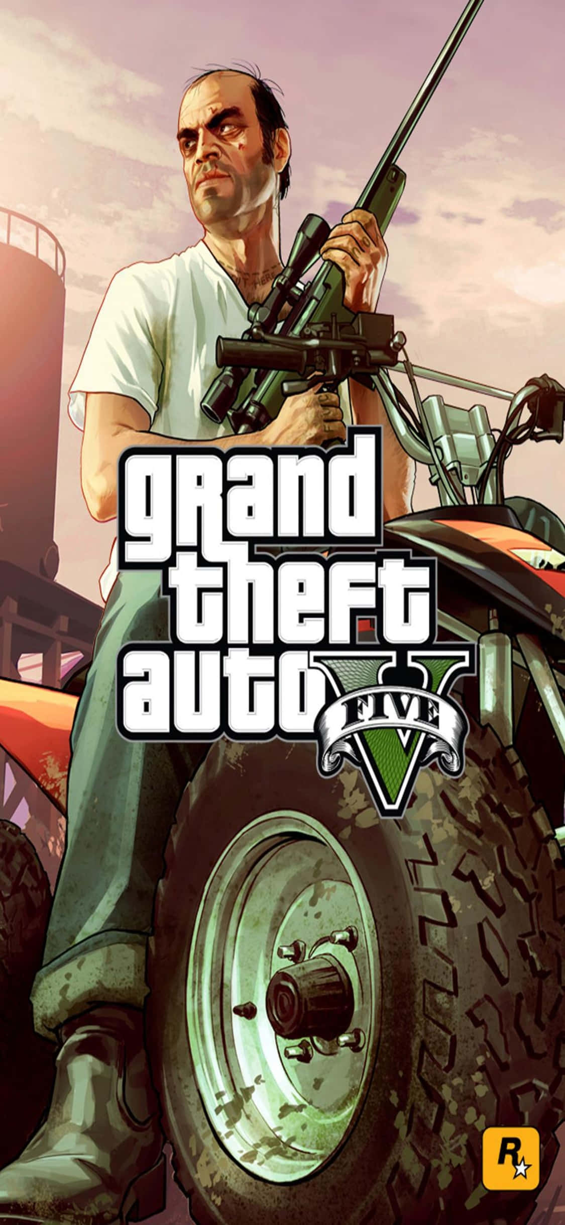 iPhone X Grand Theft Auto V Background Nakaupo si Trevor Wallpaper