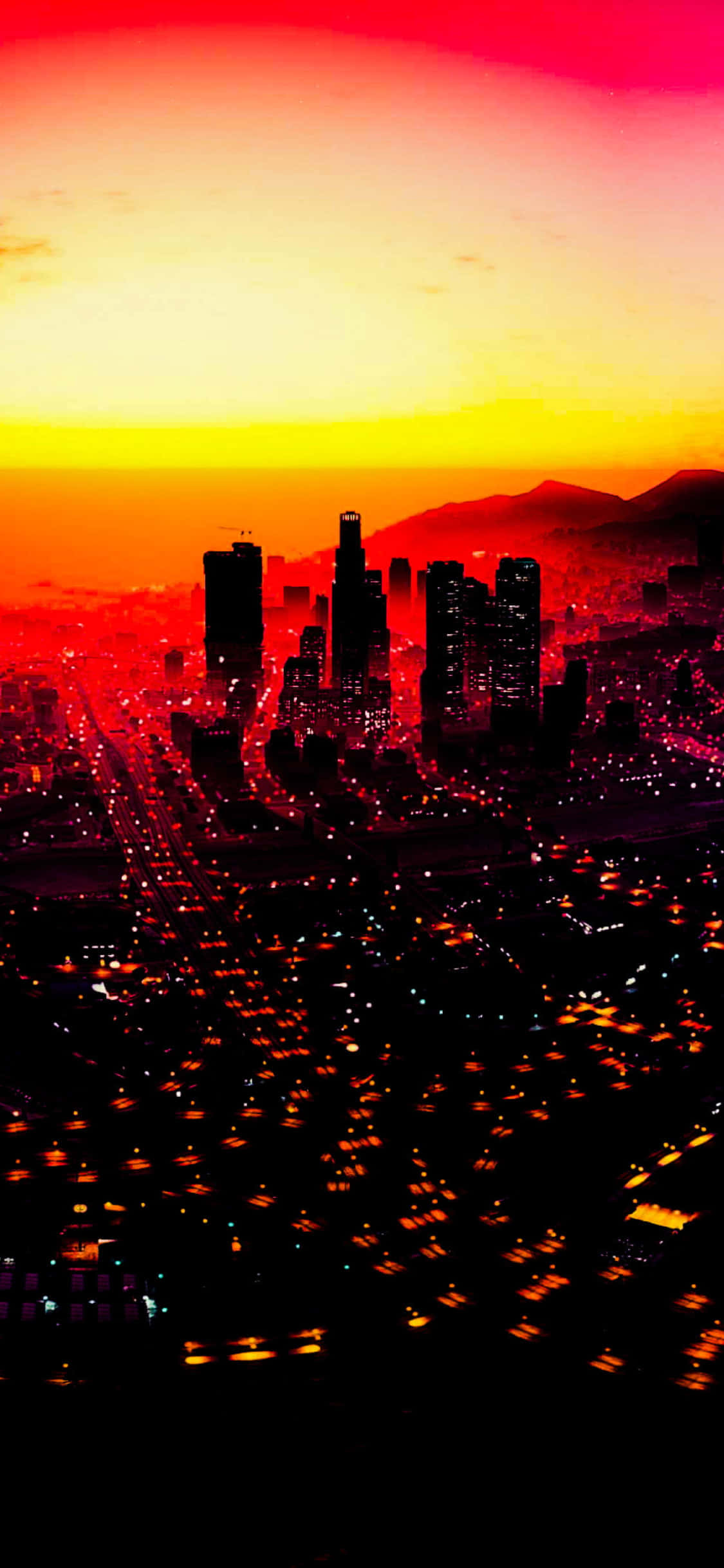 iPhone X Grand Theft Auto V Background Pulang Paglubog ng Araw Wallpaper