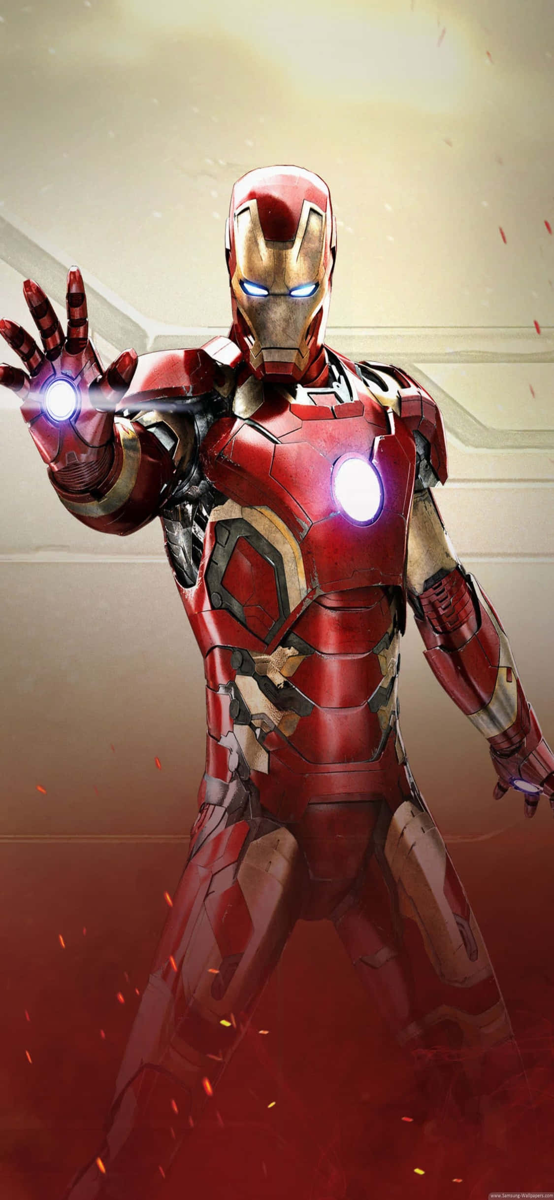iPhone X Iron Man Background Iron Man Posing Bright Palms Wallpaper
