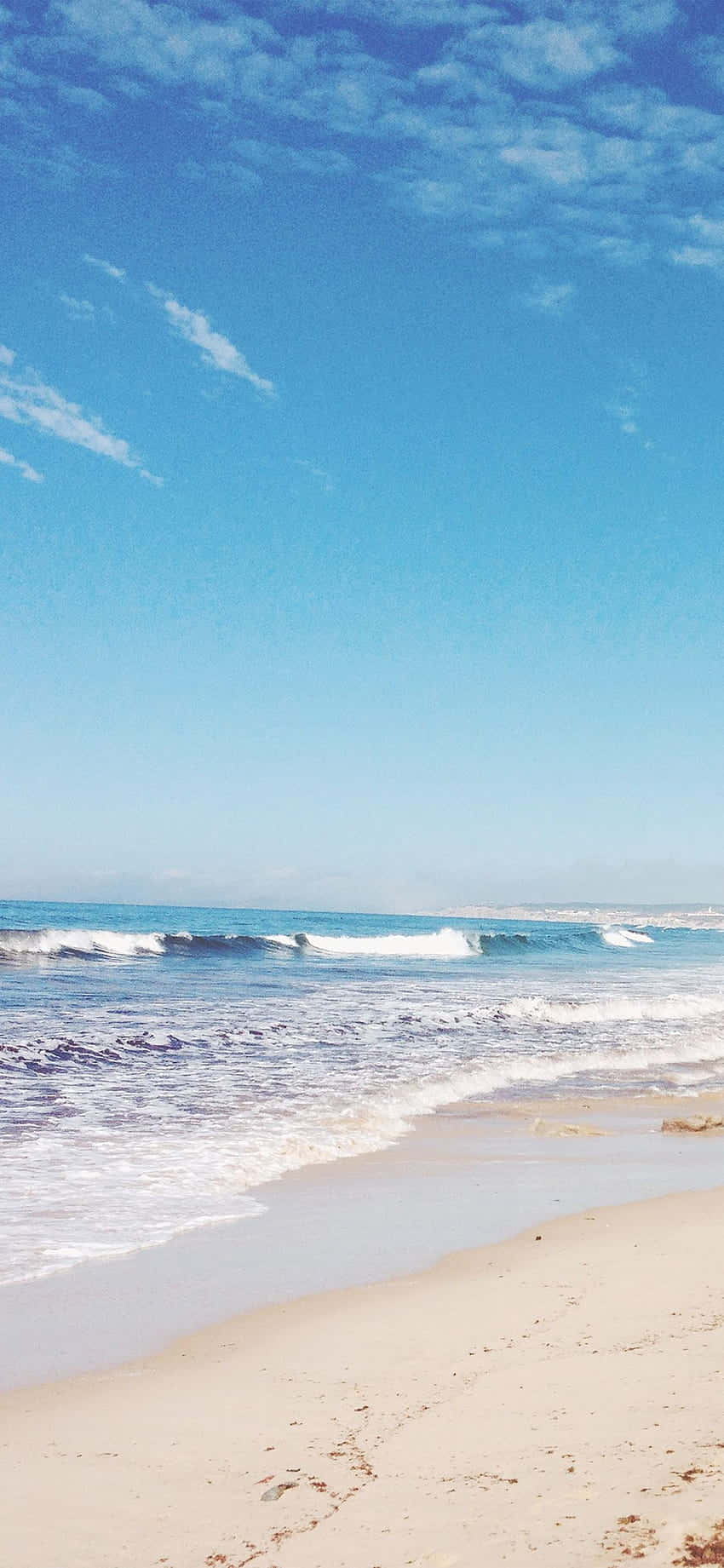 iPhone X Malibu Background Puti na Buhangin Buhangin Wallpaper