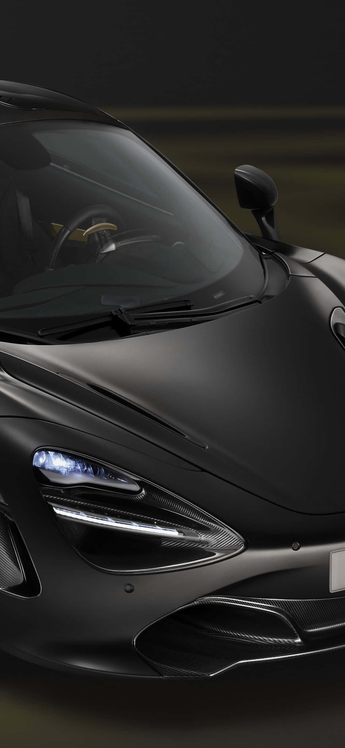 iPhone X Mclaren 720s Itim na Background Wallpaper