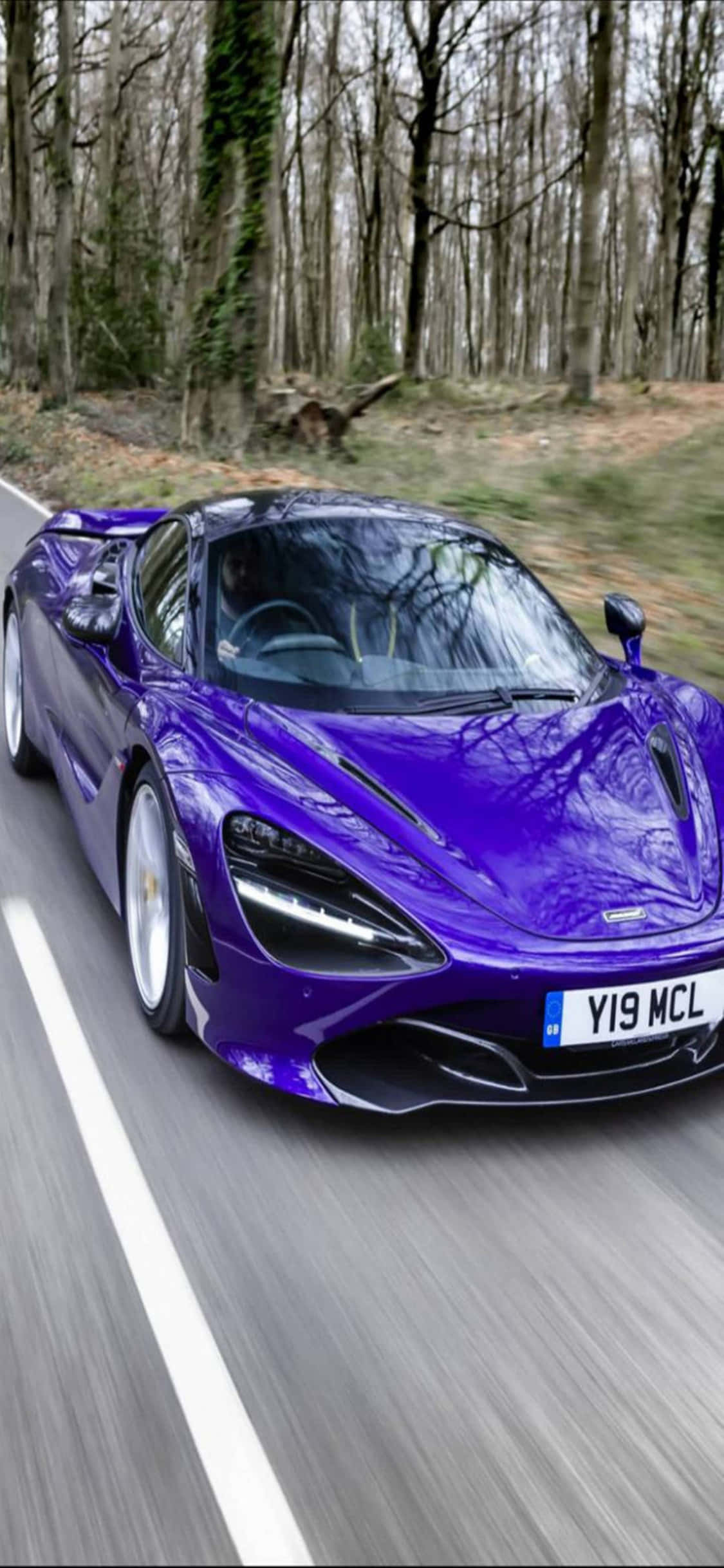 iPhone X Mclaren 720s Lantana Purple Background Wallpaper