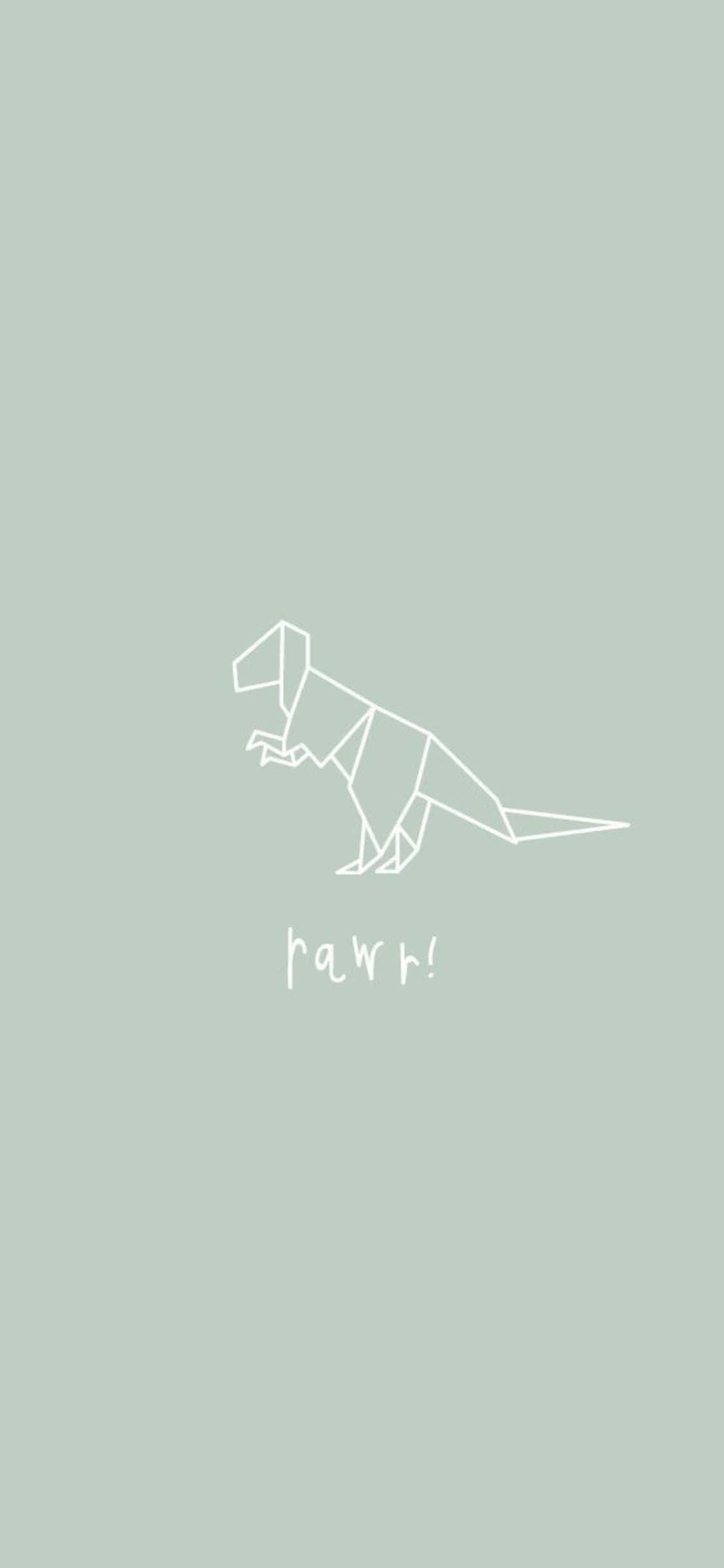 iPhone X Minimal Dinosaur Drawing Background Wallpaper