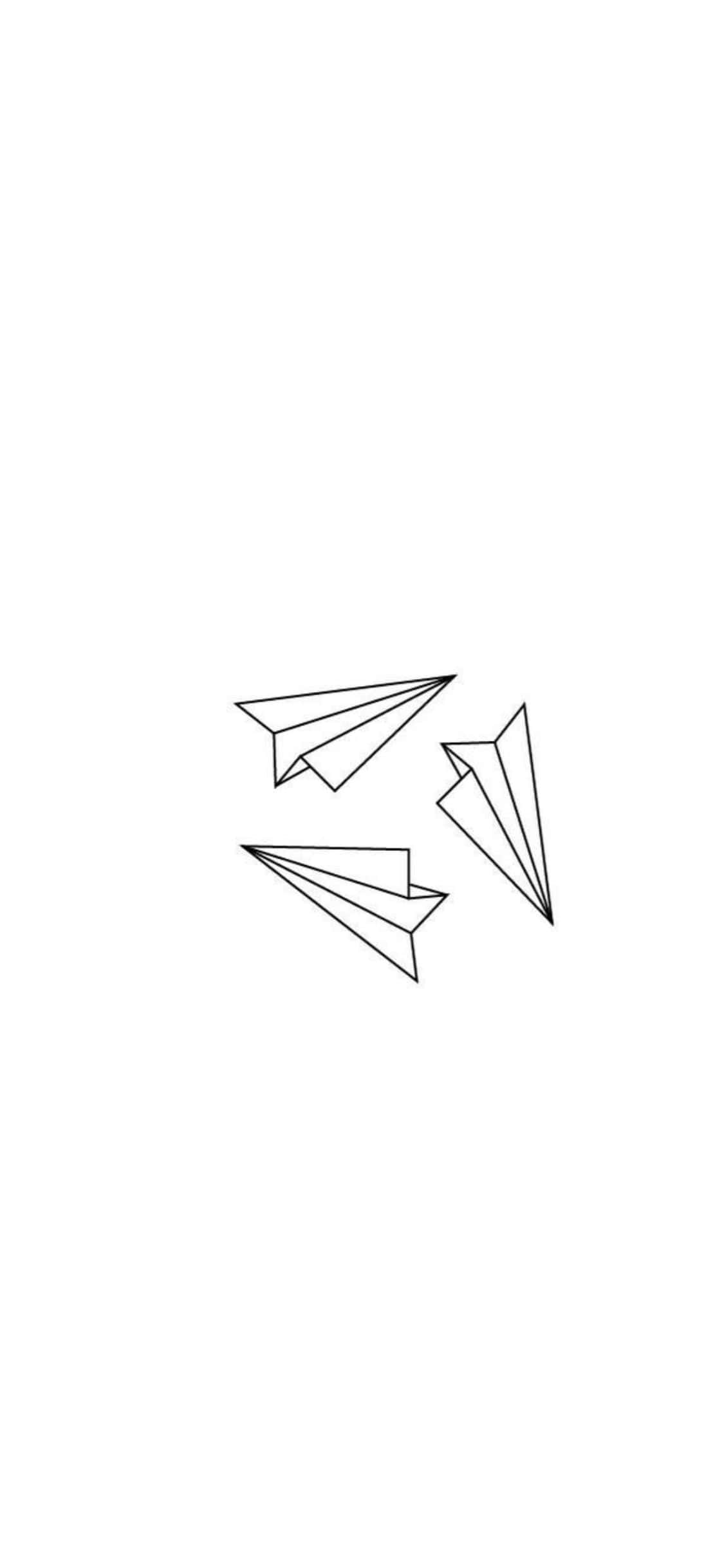 iPhone X Minimal Paper Planes Background Wallpaper