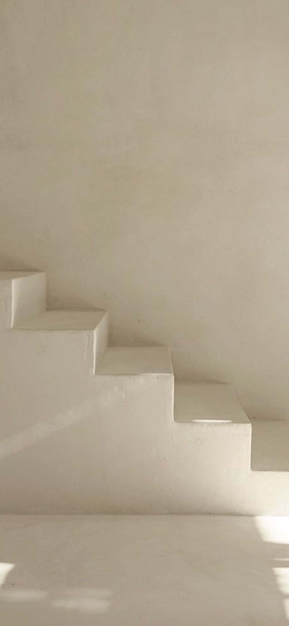 iPhone X Minimal Stairs In Beige Background Wallpaper