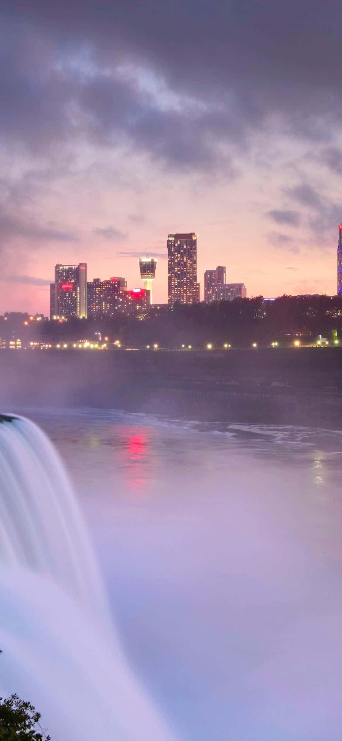 iPhone X Niagara Falls Buildings Background Wallpaper