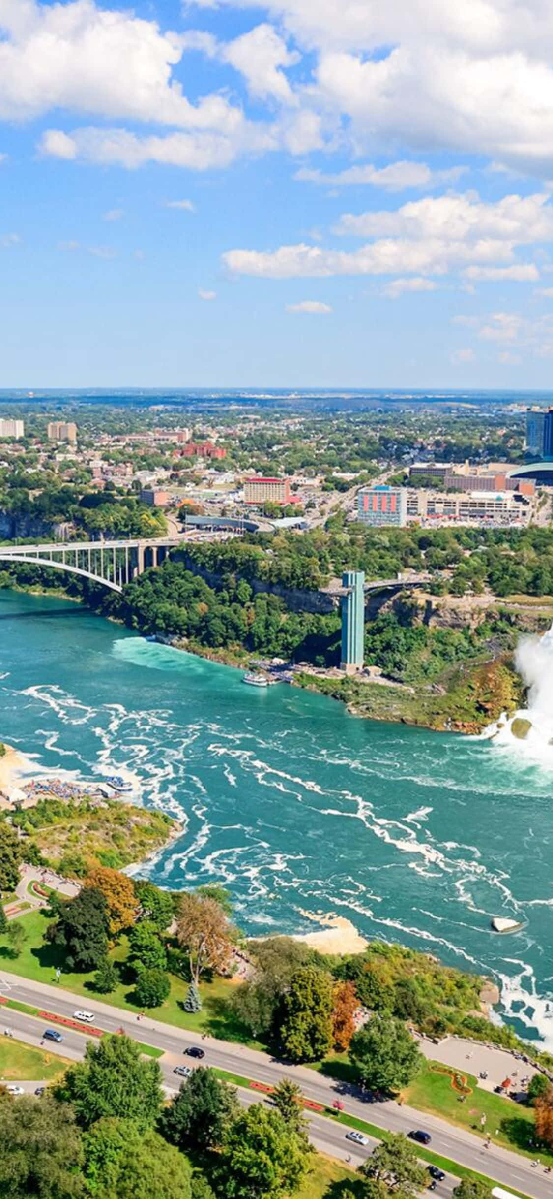 iPhone X Niagara Falls River Background Wallpaper