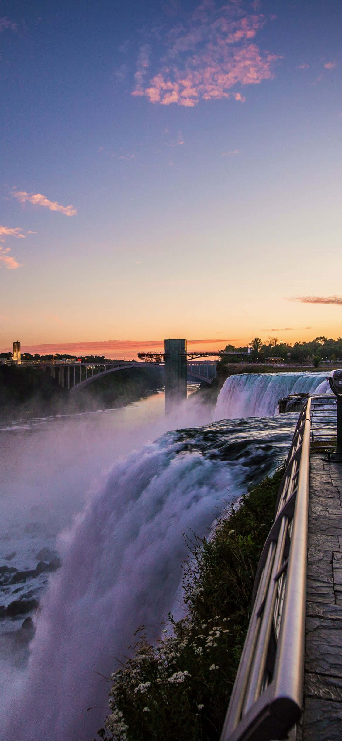 iPhone X Niagara Falls Sunset Sky Background Wallpaper