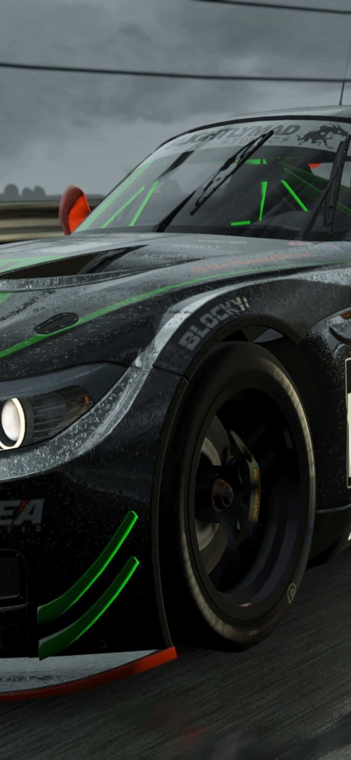 iPhone X Project Cars Background Glossy Black BMW Z4 GT3 (E89) Wallpaper
