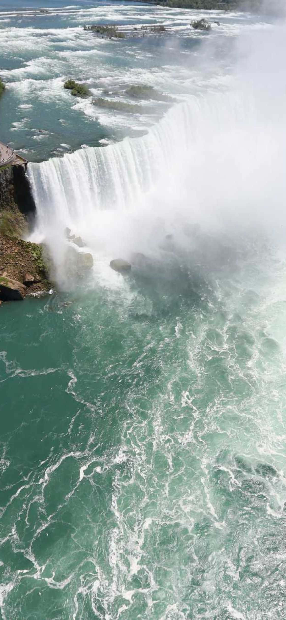 iPhone X Rocky Niagara Falls Background Wallpaper