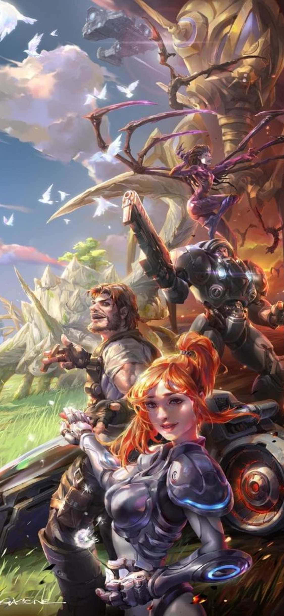 iPhone X Starcraft Ii Background Green Field Wallpaper