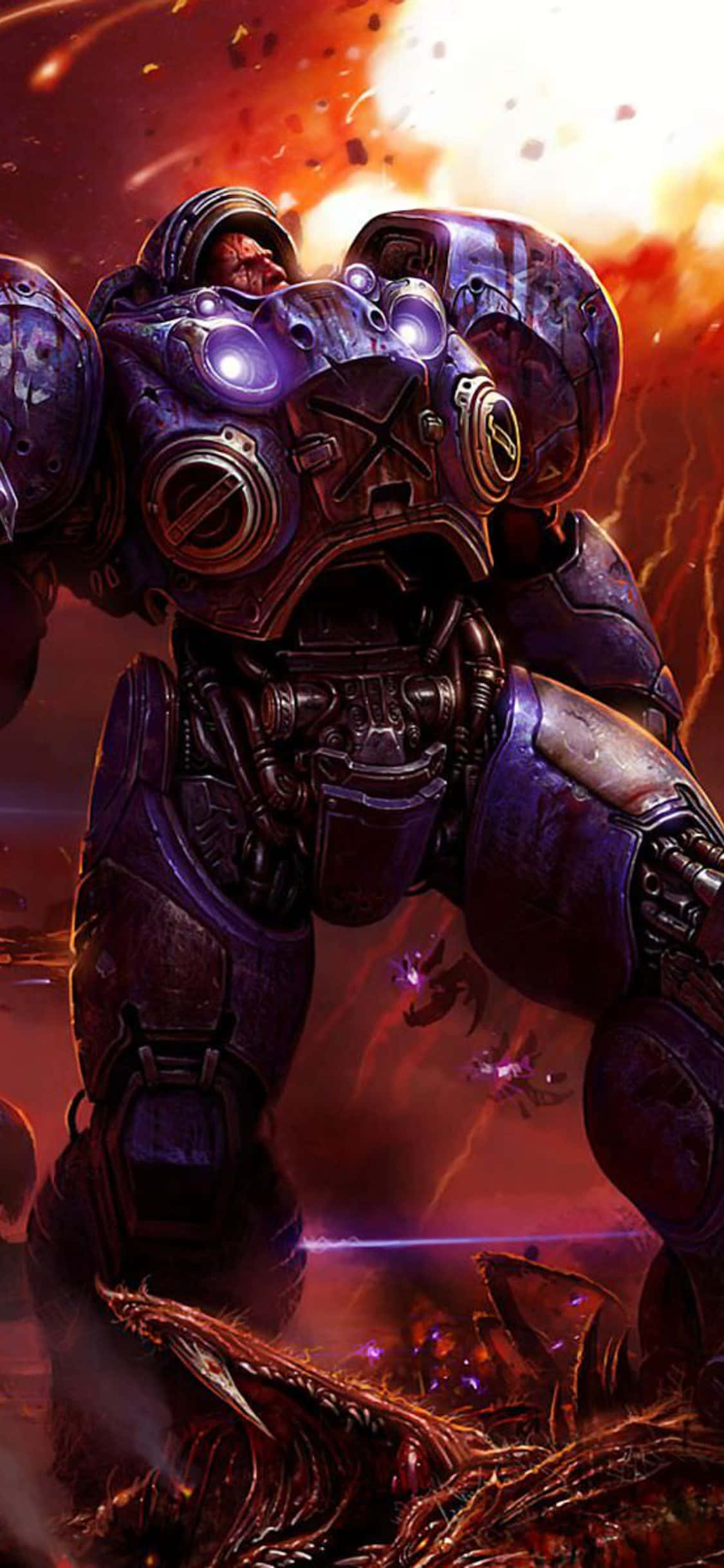 iPhone X Starcraft Ii Background Heavy Mecha Wallpaper