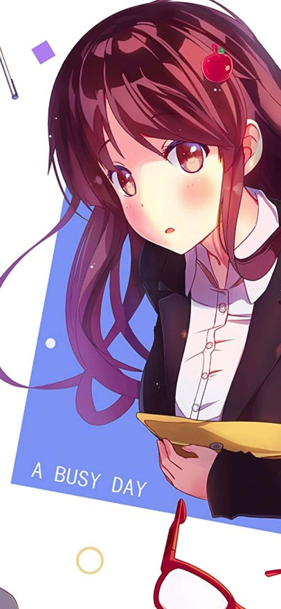 iPhone XS Anime Opisina Babae Background Wallpaper
