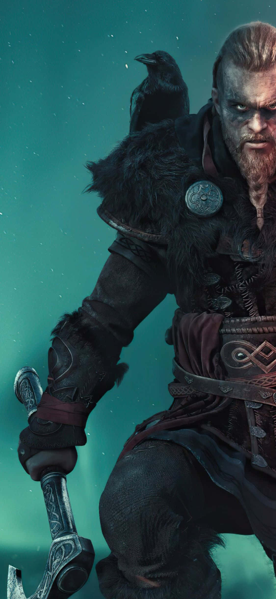 iPhone Xs Assassin's Creed Valhalla Si Eivor Na May Uwak Background Wallpaper