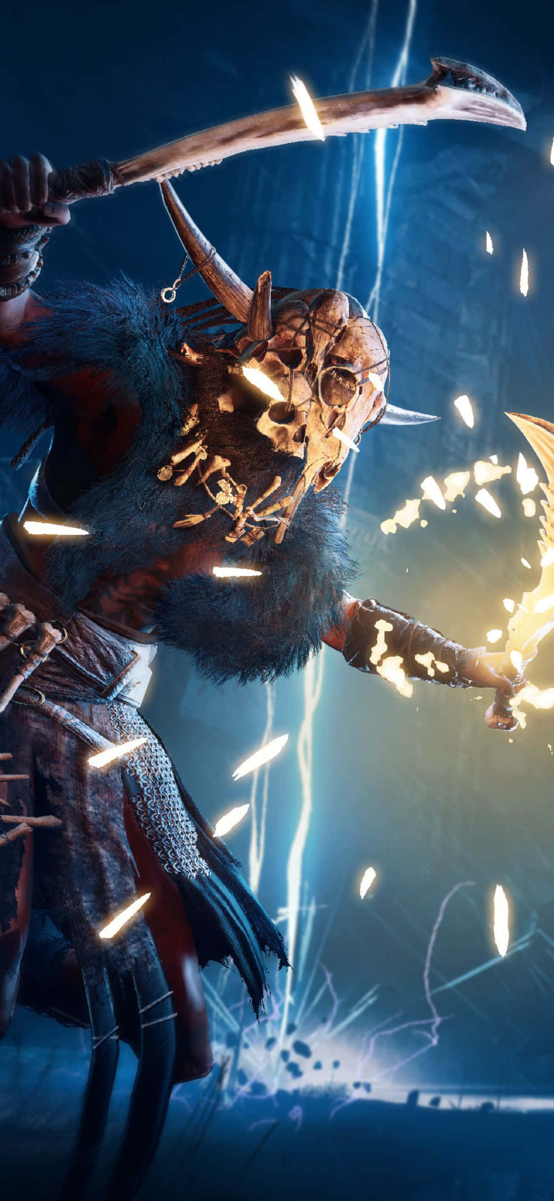 iPhone Xs Assassin's Creed Valhalla Berkelow Monster Background Wallpaper