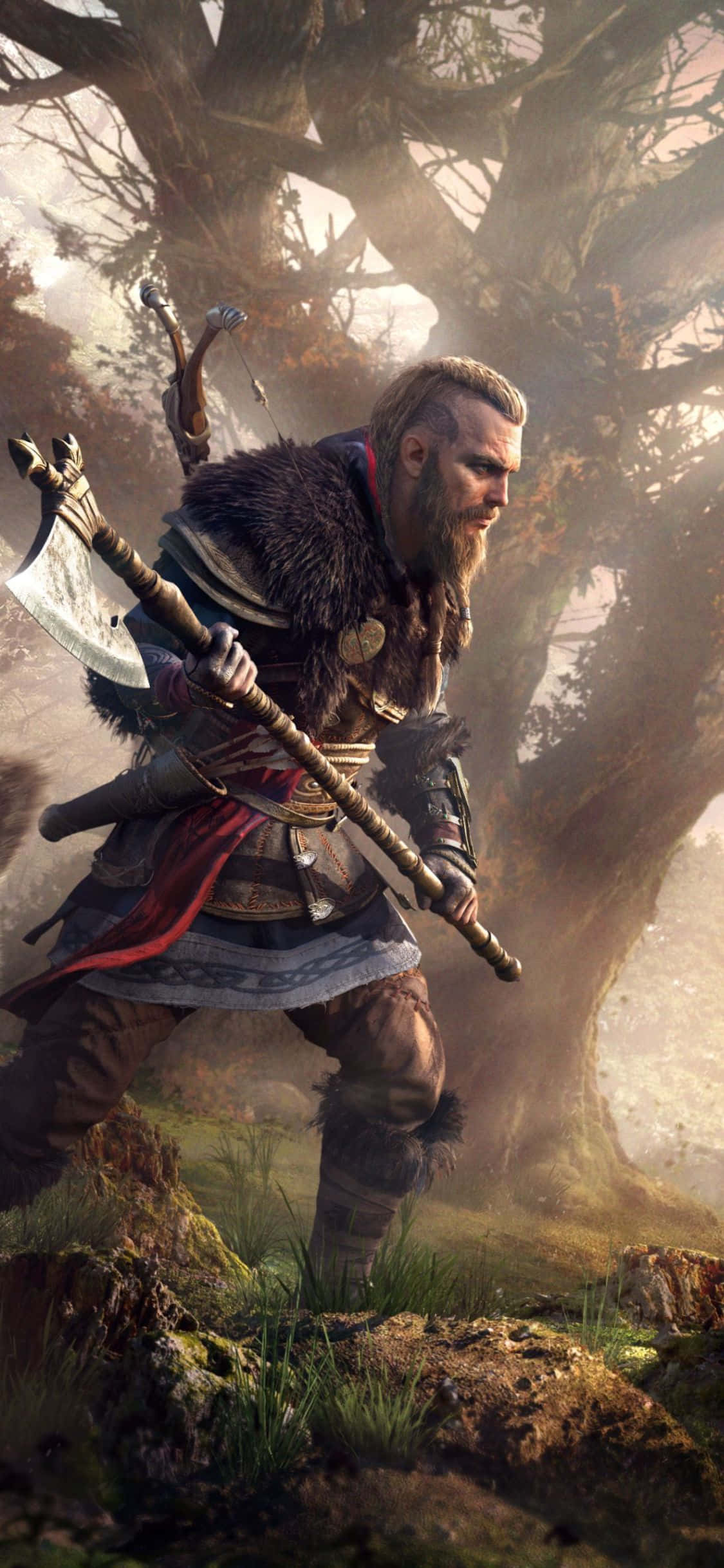 iPhone Xs Assassin's Creed Valhalla Eivor Na May Malaking Palakol Background Wallpaper