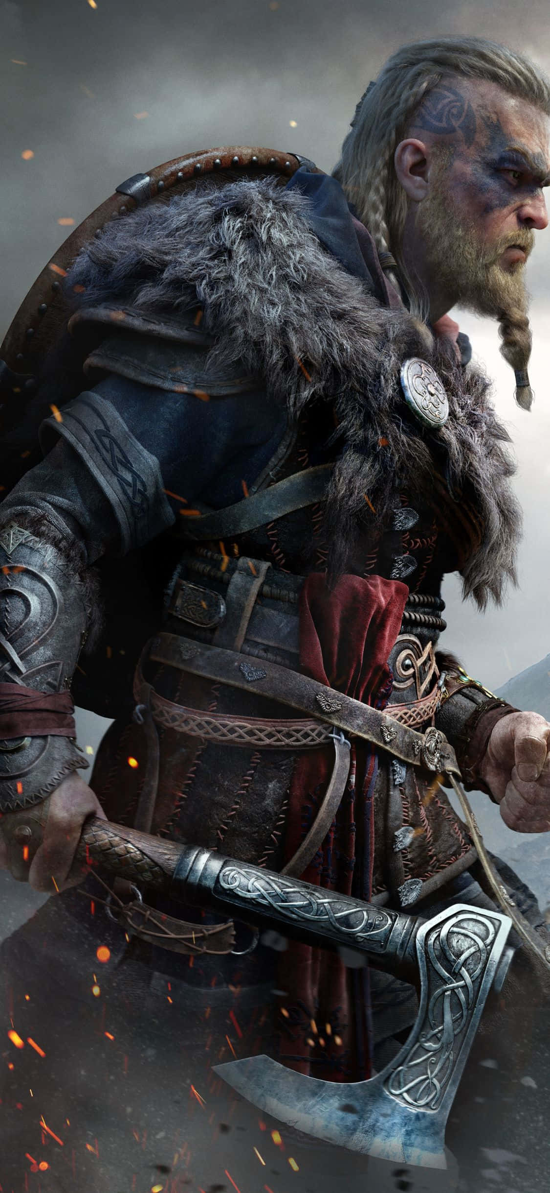iPhone Xs Assassin's Creed Valhalla Eivor Ready For Battle Background Wallpaper