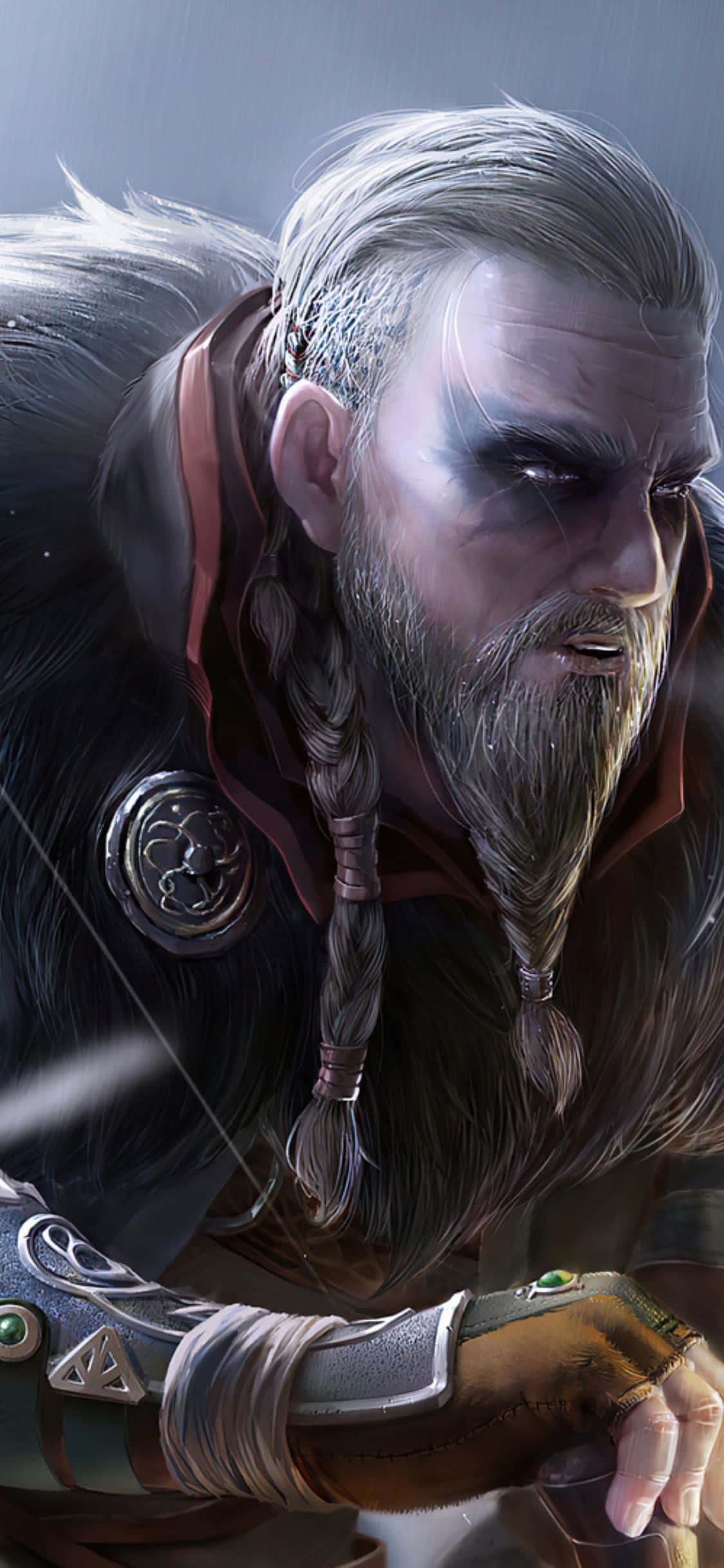 iPhone Xs Assassin's Creed Valhalla Fanart Painting ni Eivor Background Wallpaper