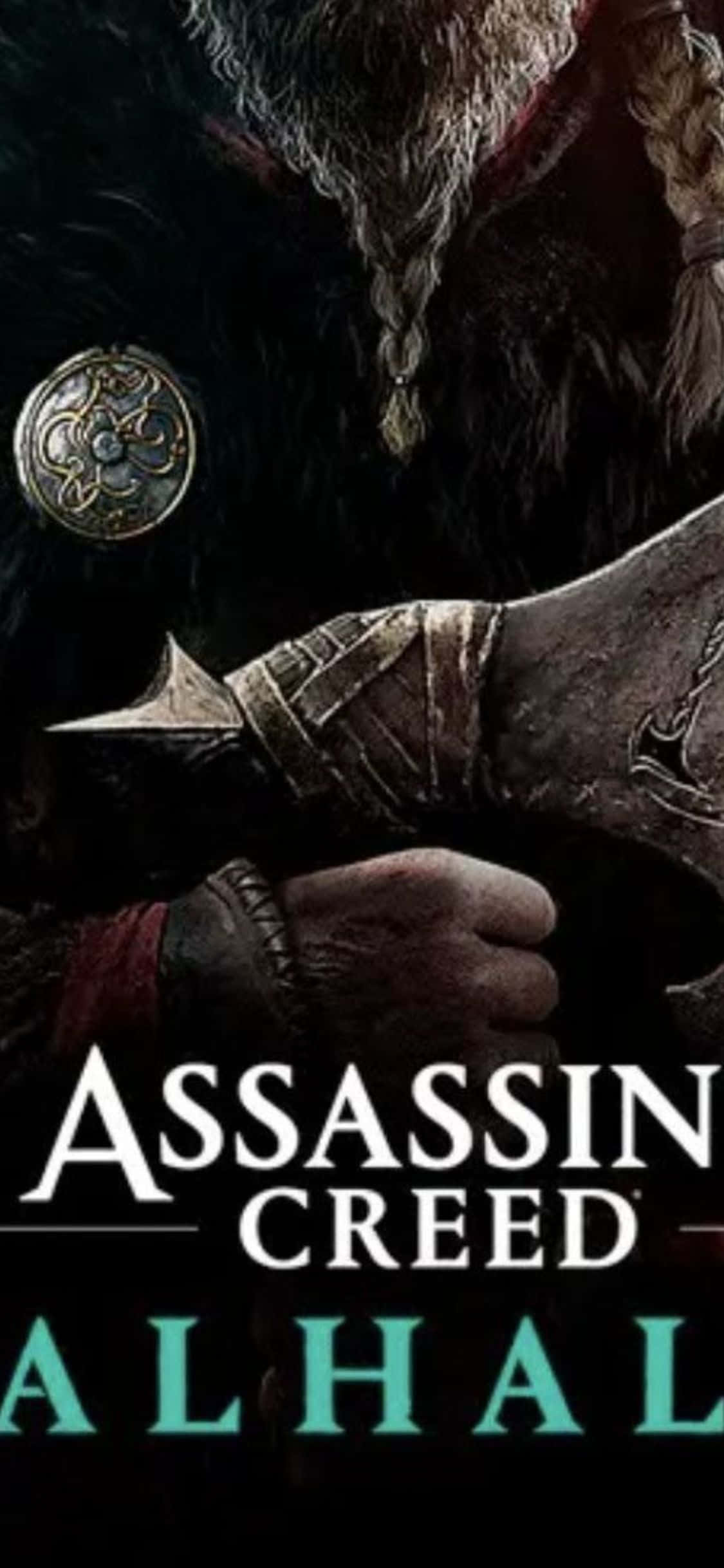 iPhone Xs Assassin's Creed Valhalla Game Title Poster Background Wallpaper