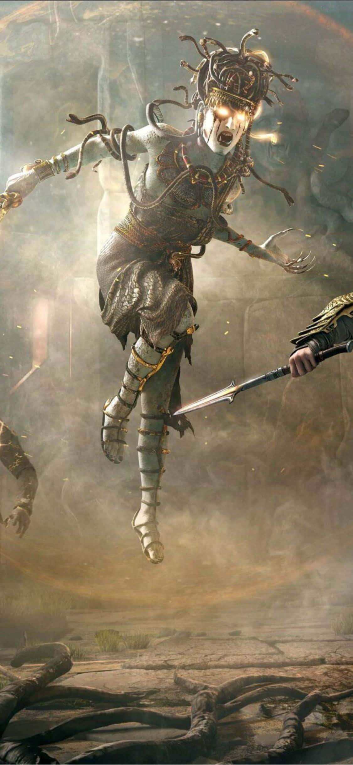 iPhone Xs Assassin's Creed Valhalla Medusa Background Wallpaper
