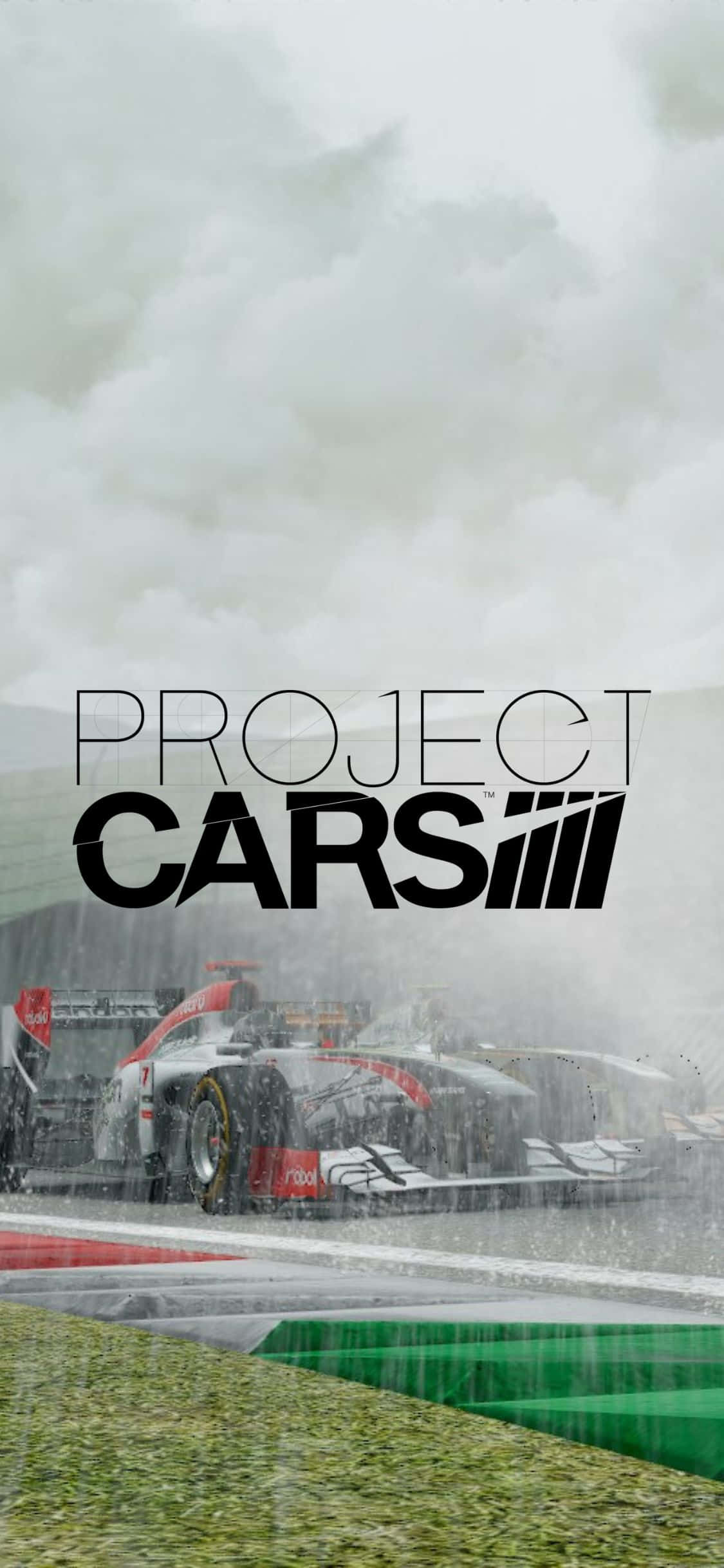 iPhone Xs at Project Cars na Pinagsasamang Action at Kasayahan Wallpaper