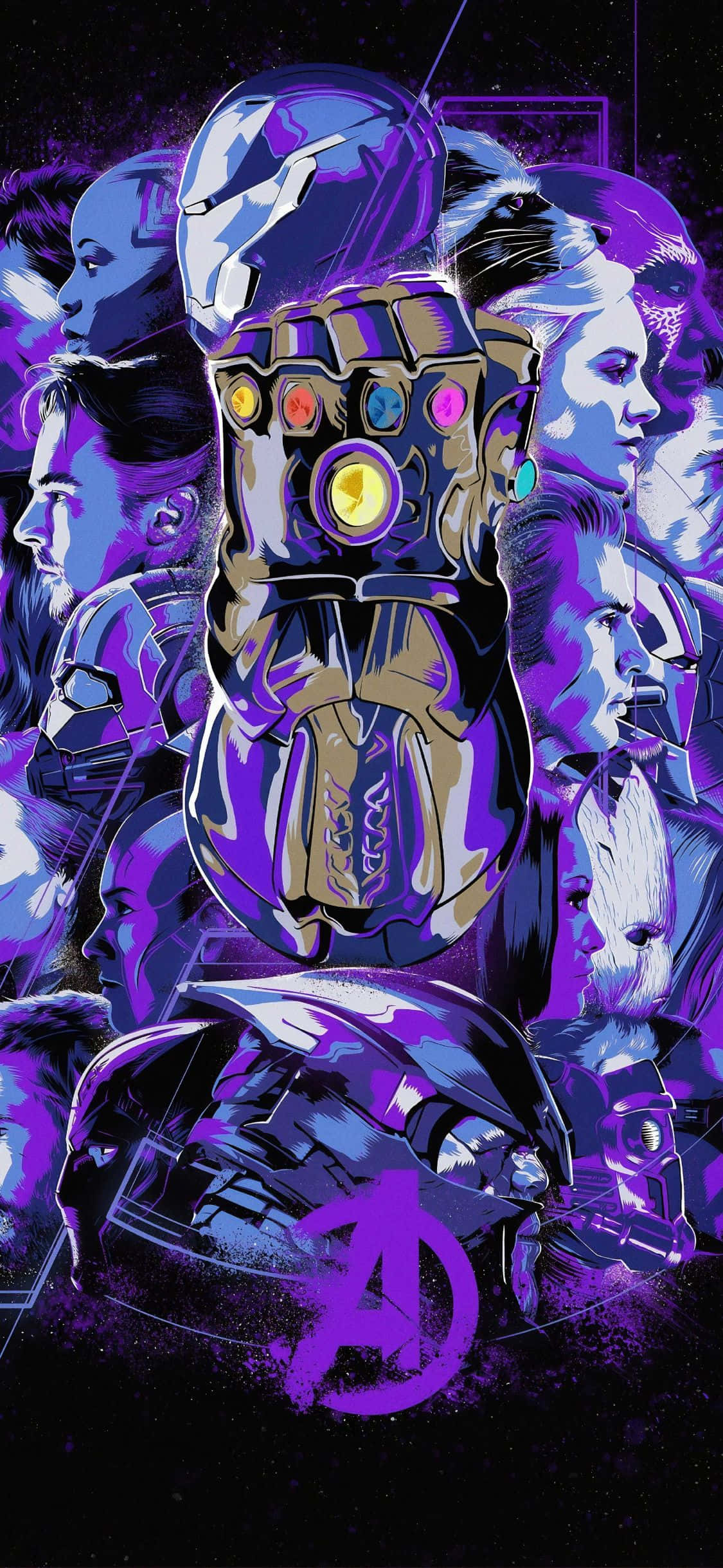 iPhone XS Avengers Background Thanos Gauntlet Fanart Wallpaper