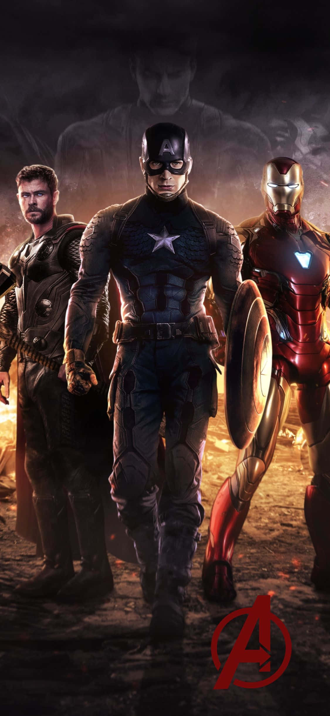 iPhone XS Avengers Background Big Three Superheroes Wallpaper
