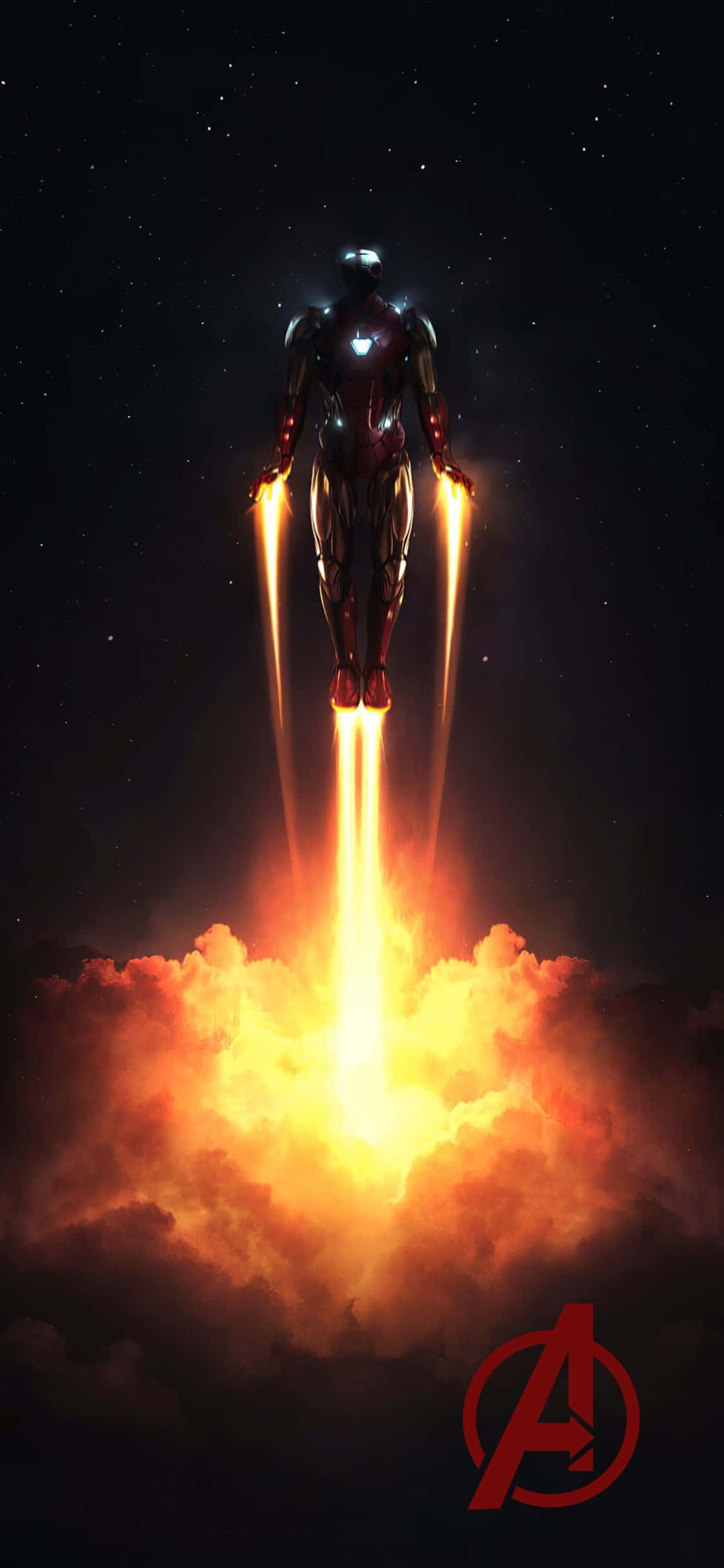 iPhone XS Avengers Background Iron Man Sa Paglipad Wallpaper