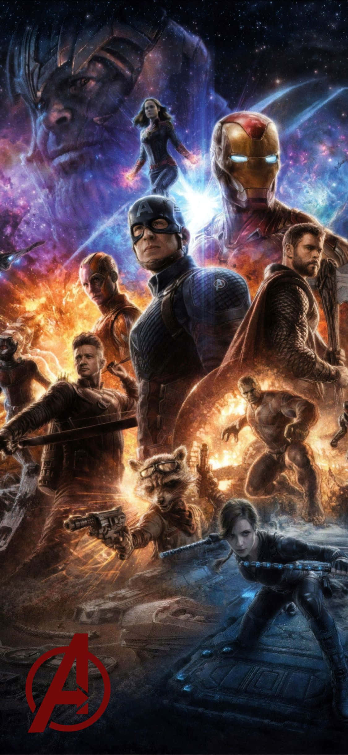 iPhone XS Avengers Background Thanos And The Heroes Wallpaper