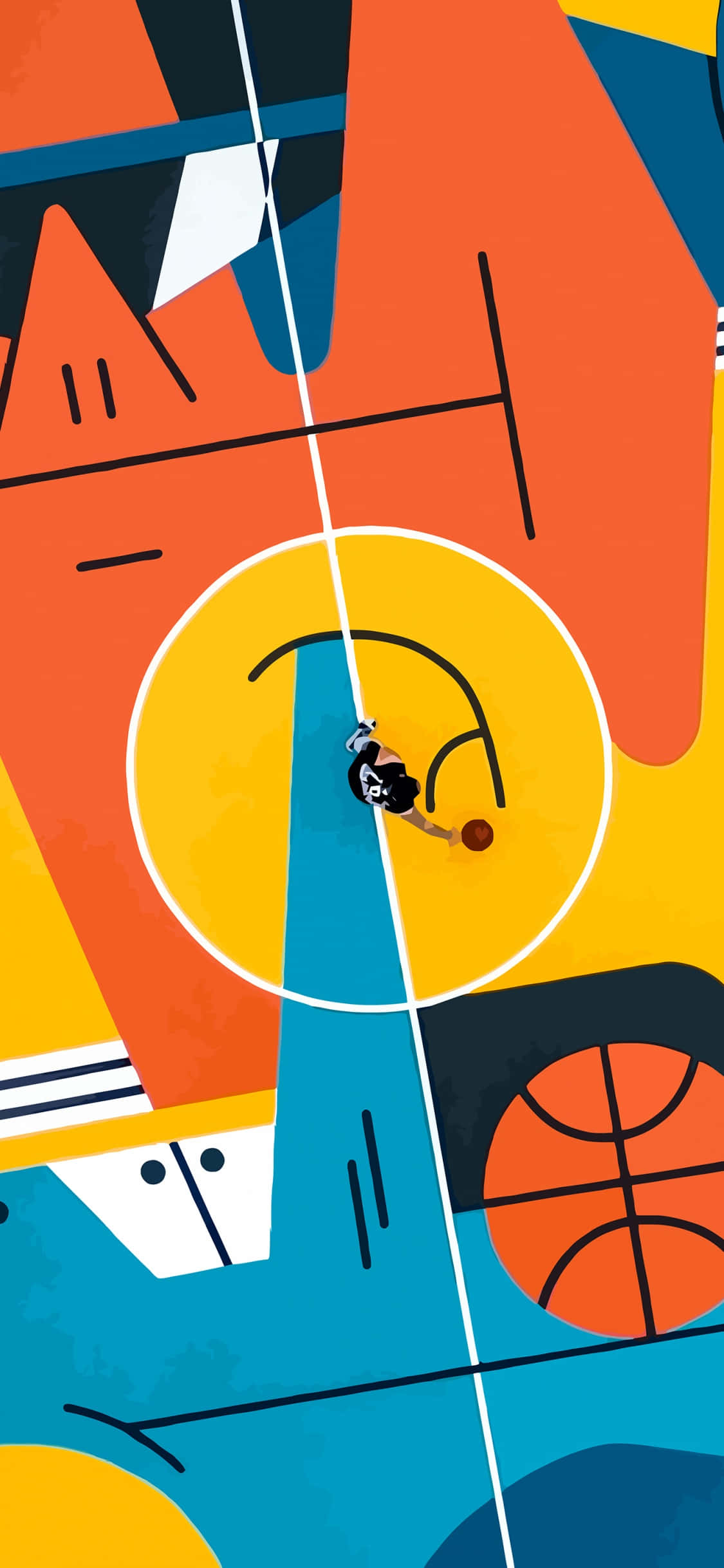 iPhone Xs Basketball Court Aerial Background Wallpaper