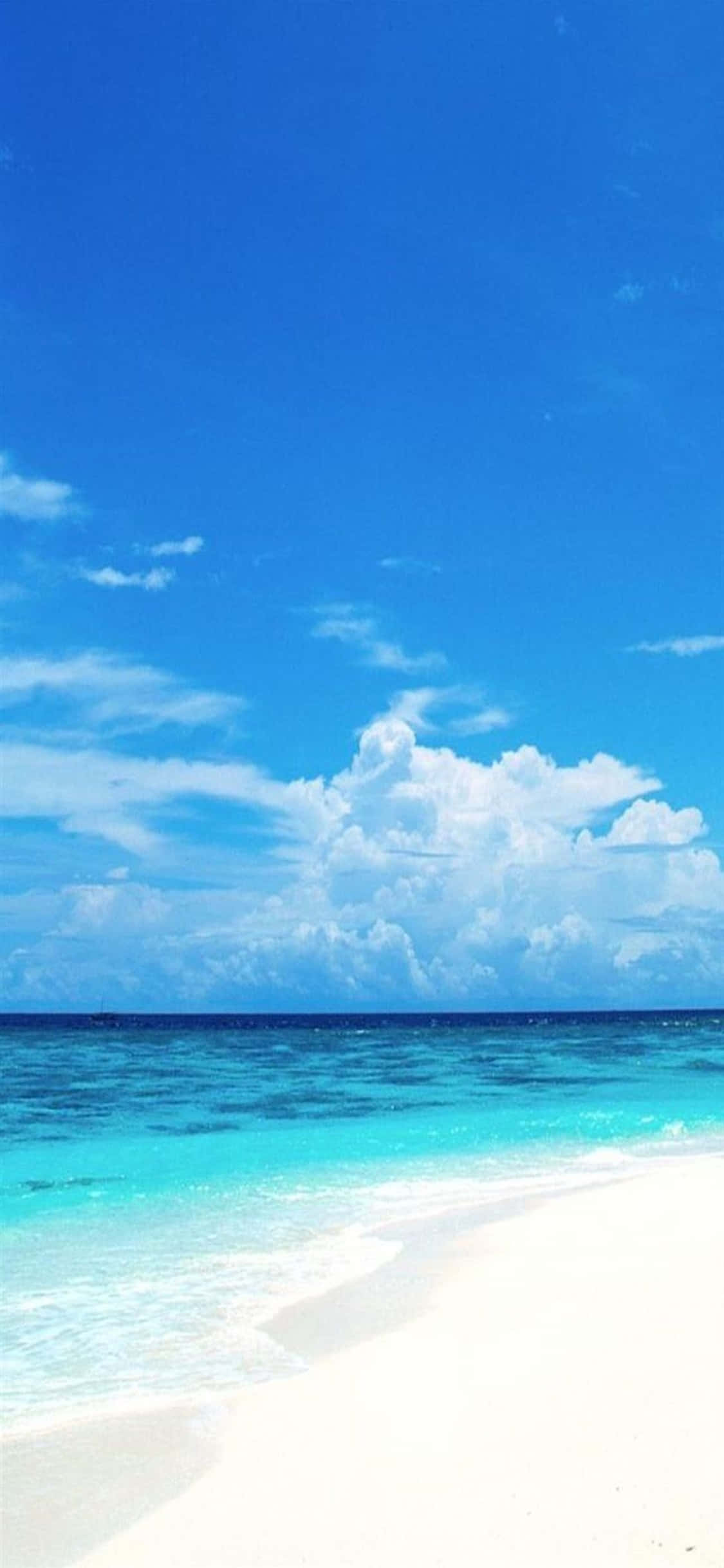 iPhone XS Beach Shallow Waters Background Wallpaper