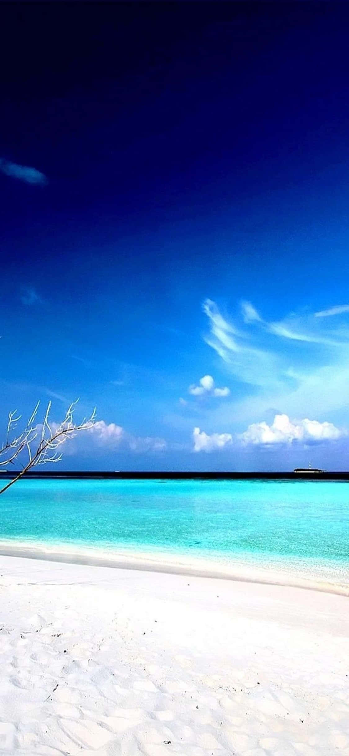 iPhone XS Beach Cerulean Waters Background Wallpaper
