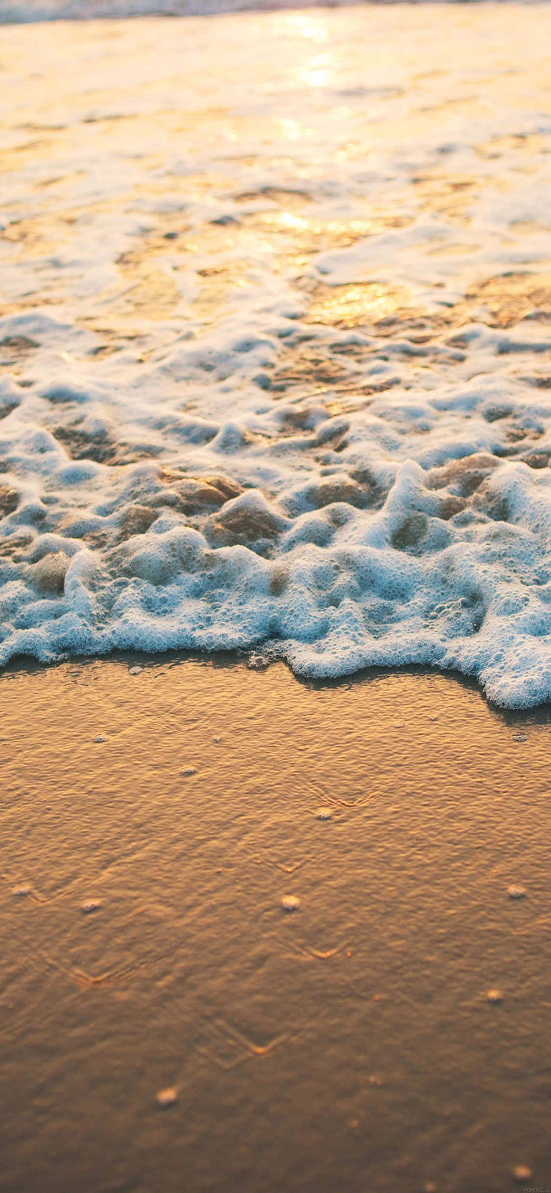 iPhone XS Beach Sea Foam Background Wallpaper