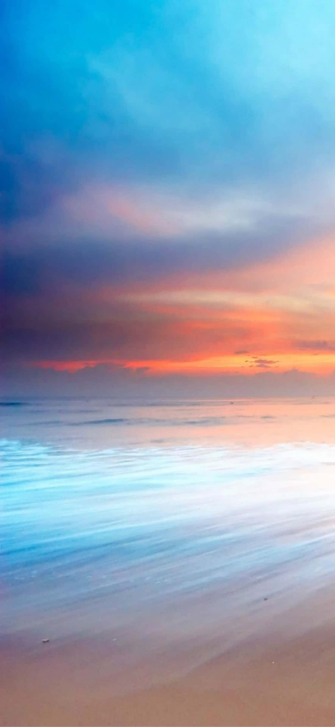 iPhone XS Beach Sunset Sky Background Wallpaper