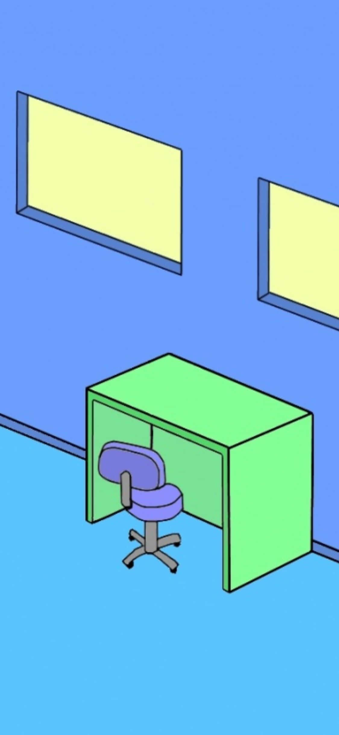 iPhone XS Blue Office Background Wallpaper