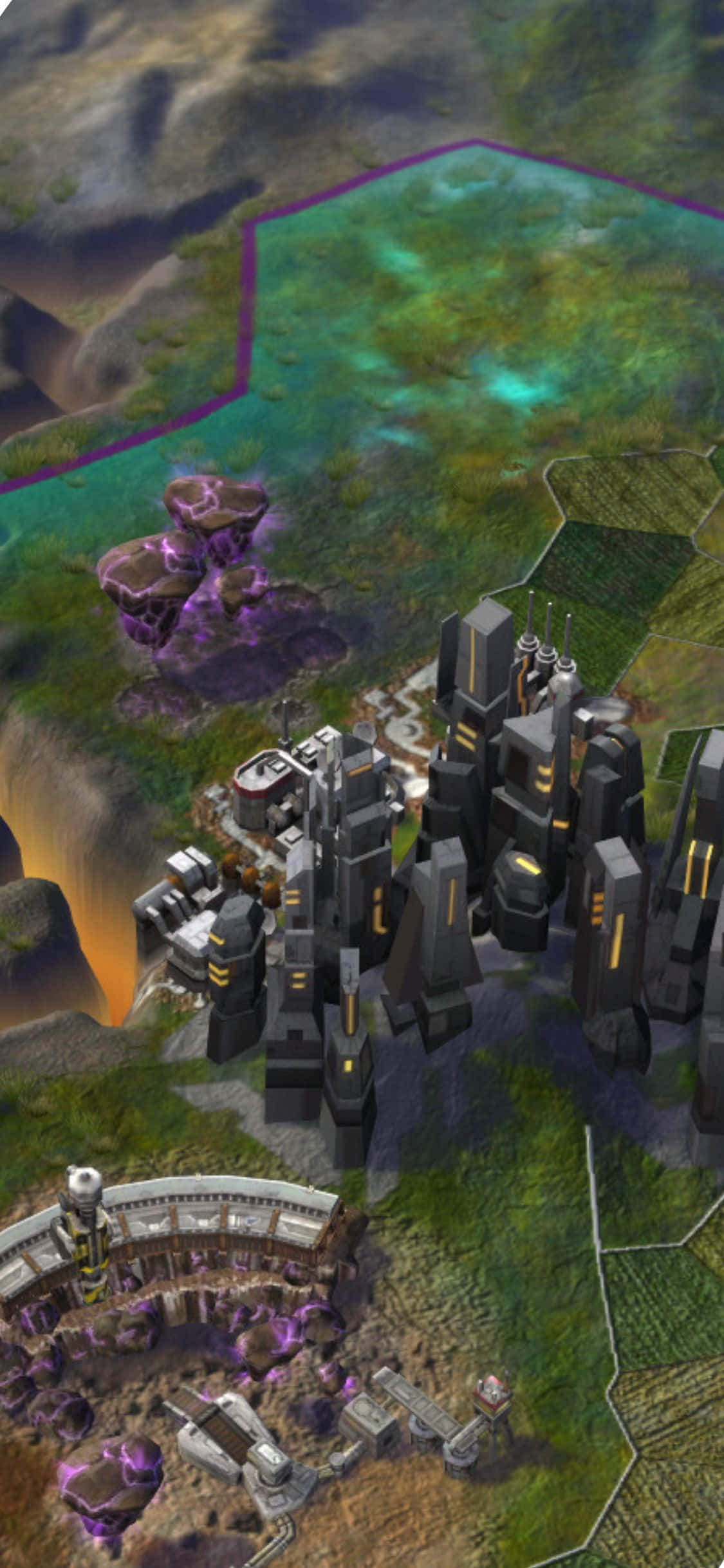 iPhone XS Civilization Beyond Earth Map Overhead Shot Background Wallpaper