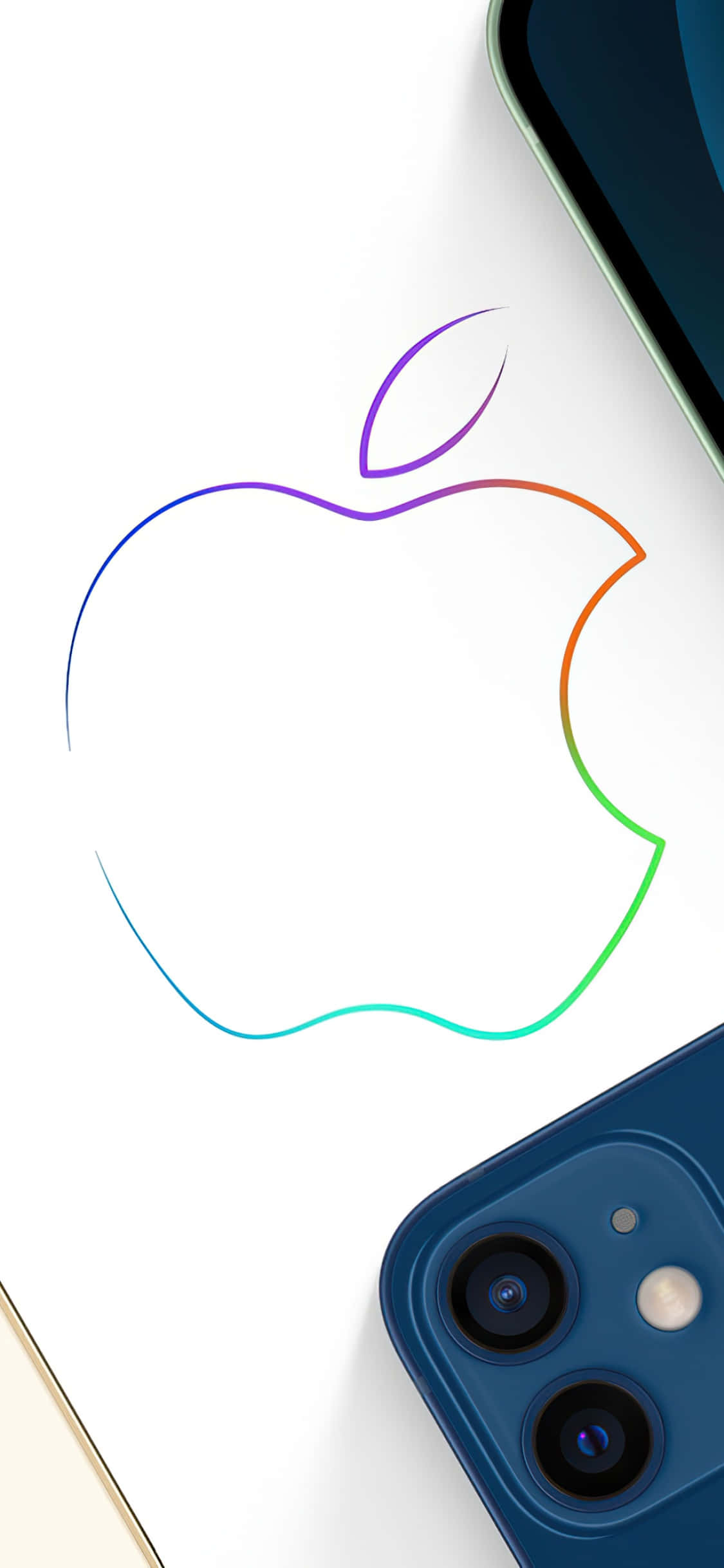 iPhone Xs Max Apple Background Colorful Outline Wallpaper