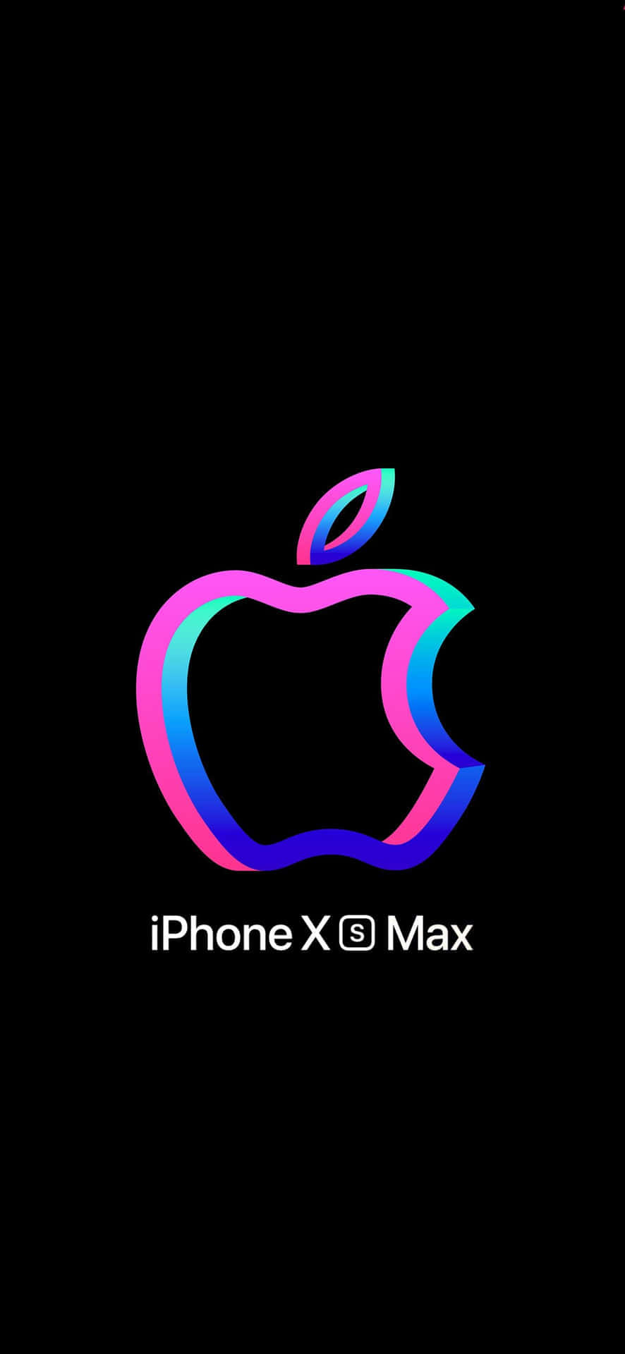 iPhone Xs Max Apple Background Neon Pink Blue Wallpaper