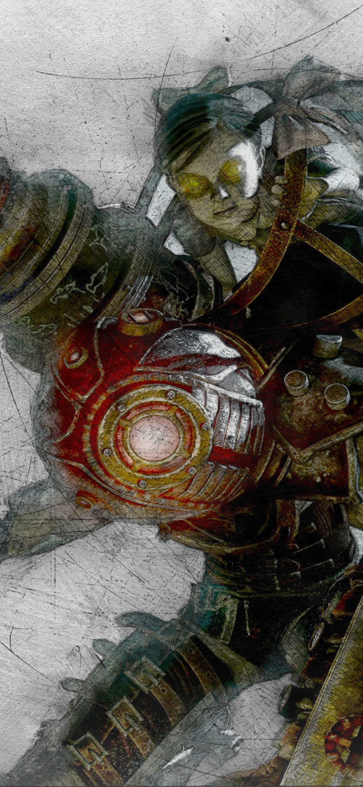 iPhone Xs Max Bioshock Infinite Big Daddy Background Wallpaper