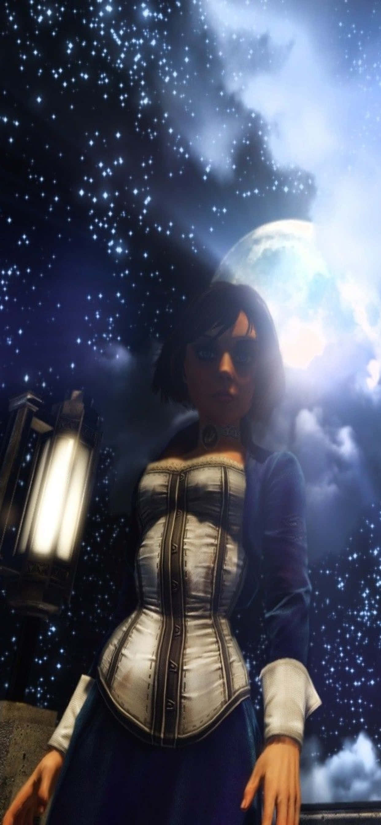 iPhone Xs Max Bioshock Infinite Moon And Stars Background Wallpaper