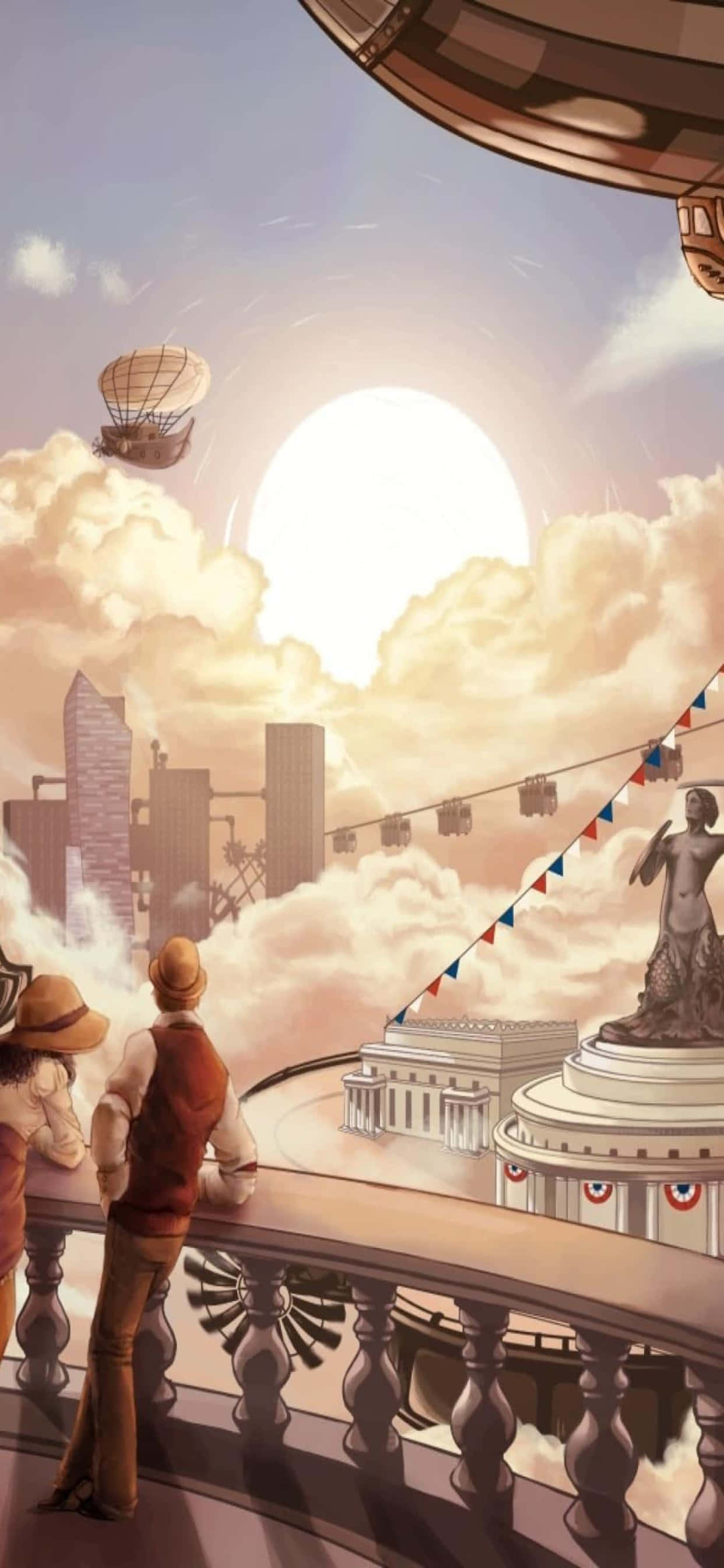 iPhone Xs Max Bioshock Infinite Portrait Heaven Background Wallpaper