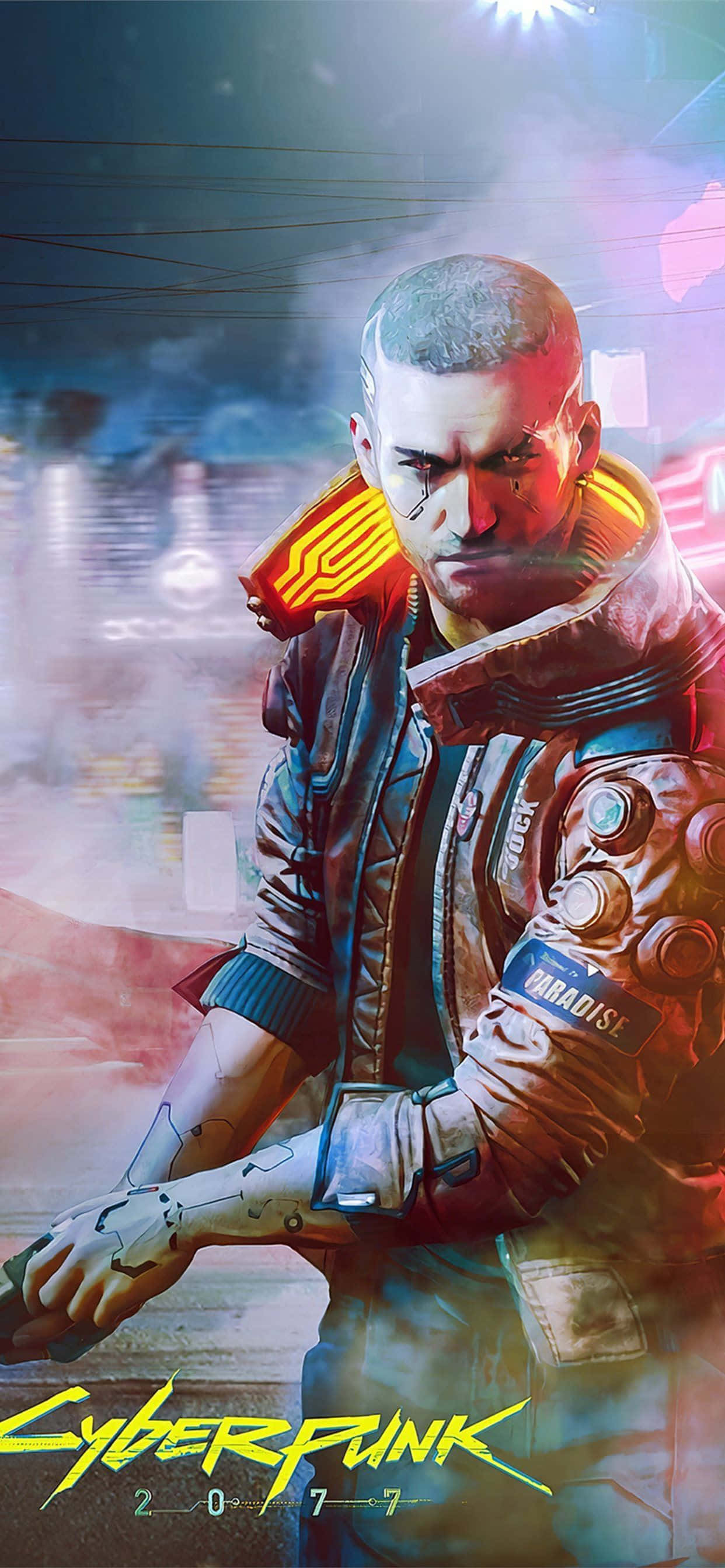 iPhone XS Max Cyberpunk 2077 Character Vincent Background Wallpaper