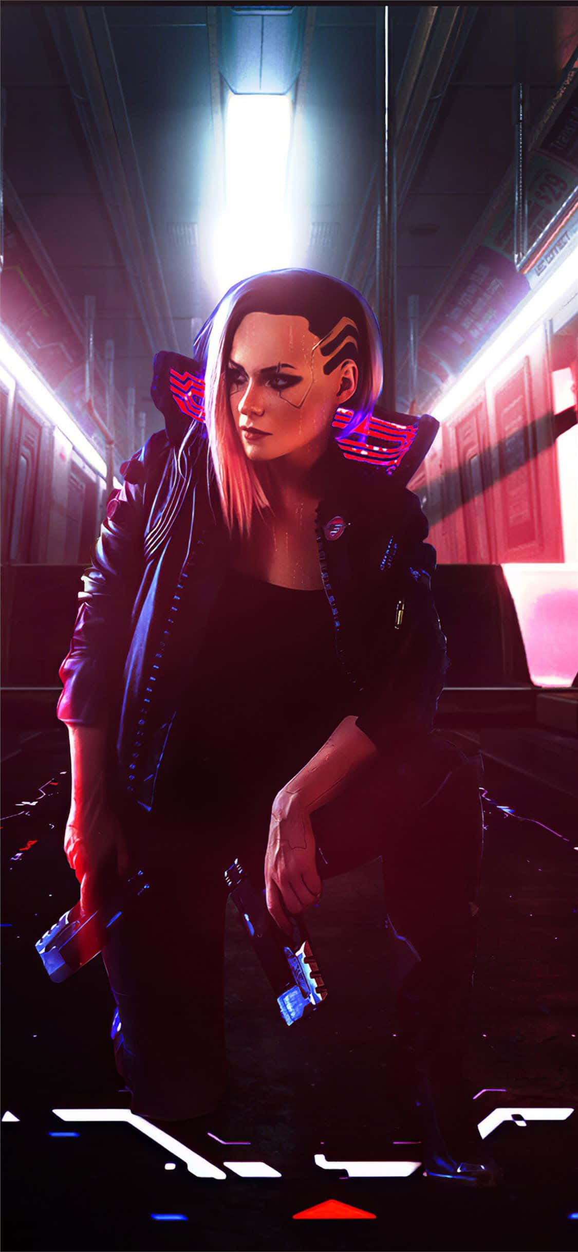 iPhone XS Max Cyberpunk 2077 Protagonist Valerie Background Wallpaper