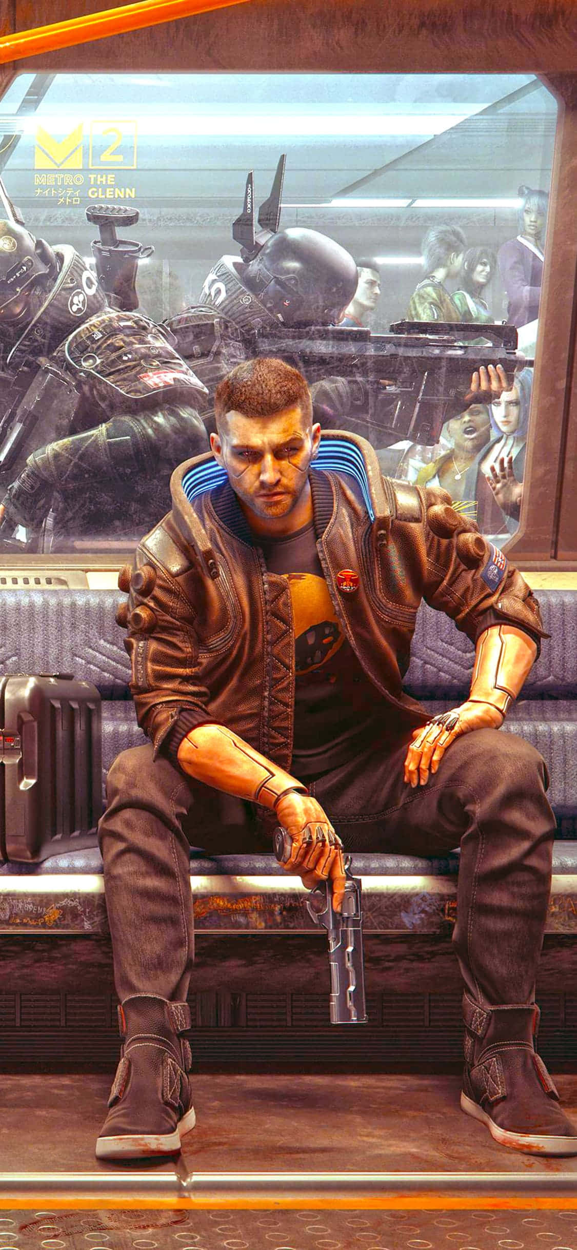 iPhone XS Max Cyberpunk 2077 Vincent Background Wallpaper