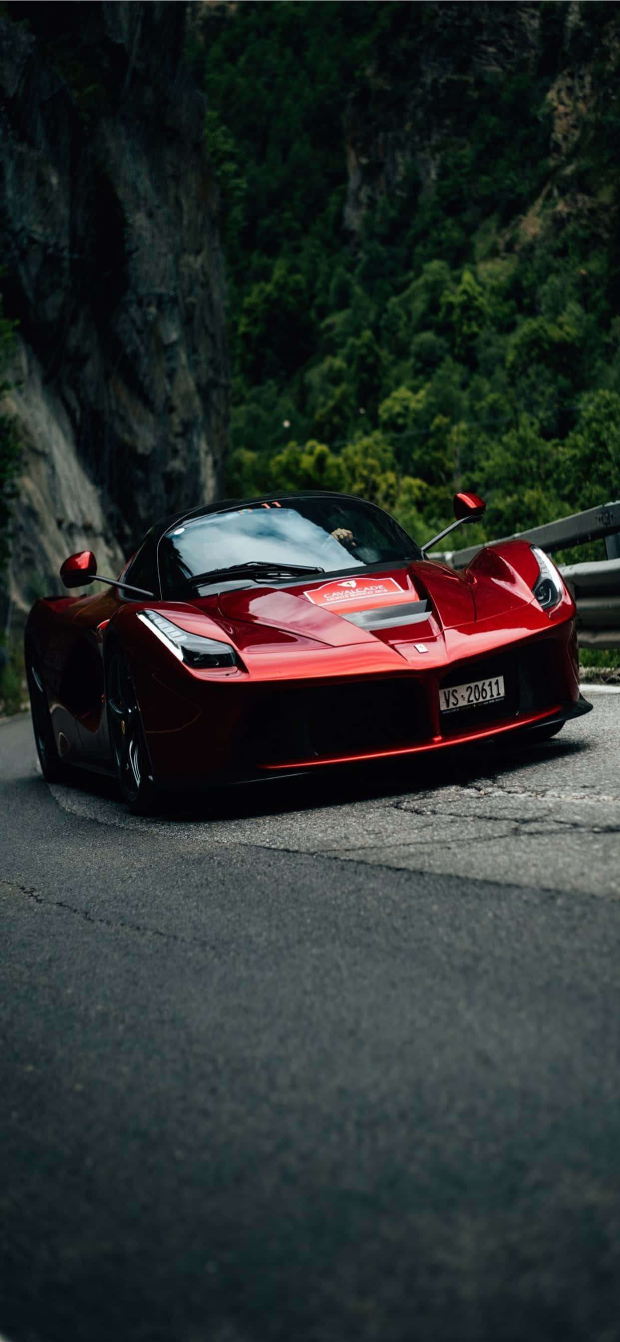 iPhone Xs Max Ferrari Background Glossy Red LaFerrari Wallpaper