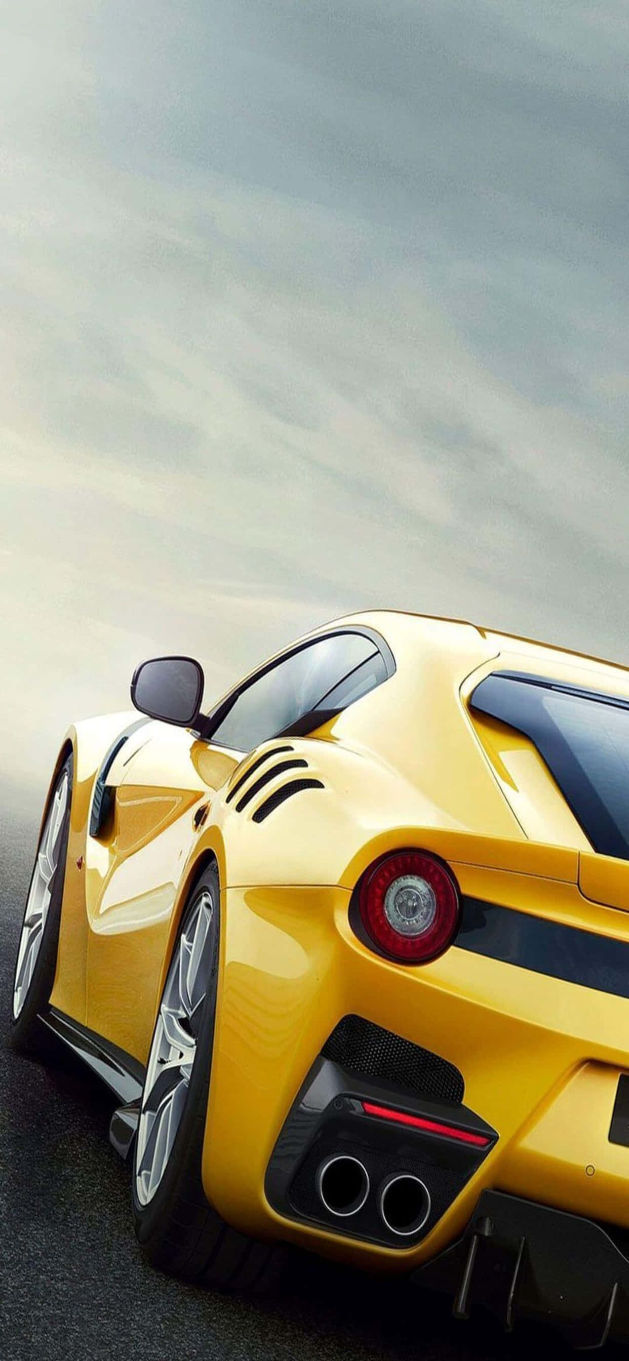 iPhone Xs Max Ferrari Background Yellow Ferrari F12tdf Wallpaper