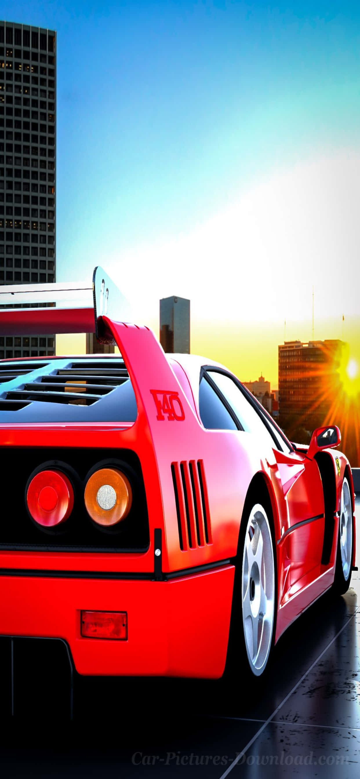 iPhone Xs Max Ferrari Background Drawing Of A Red Ferrari F40 Wallpaper
