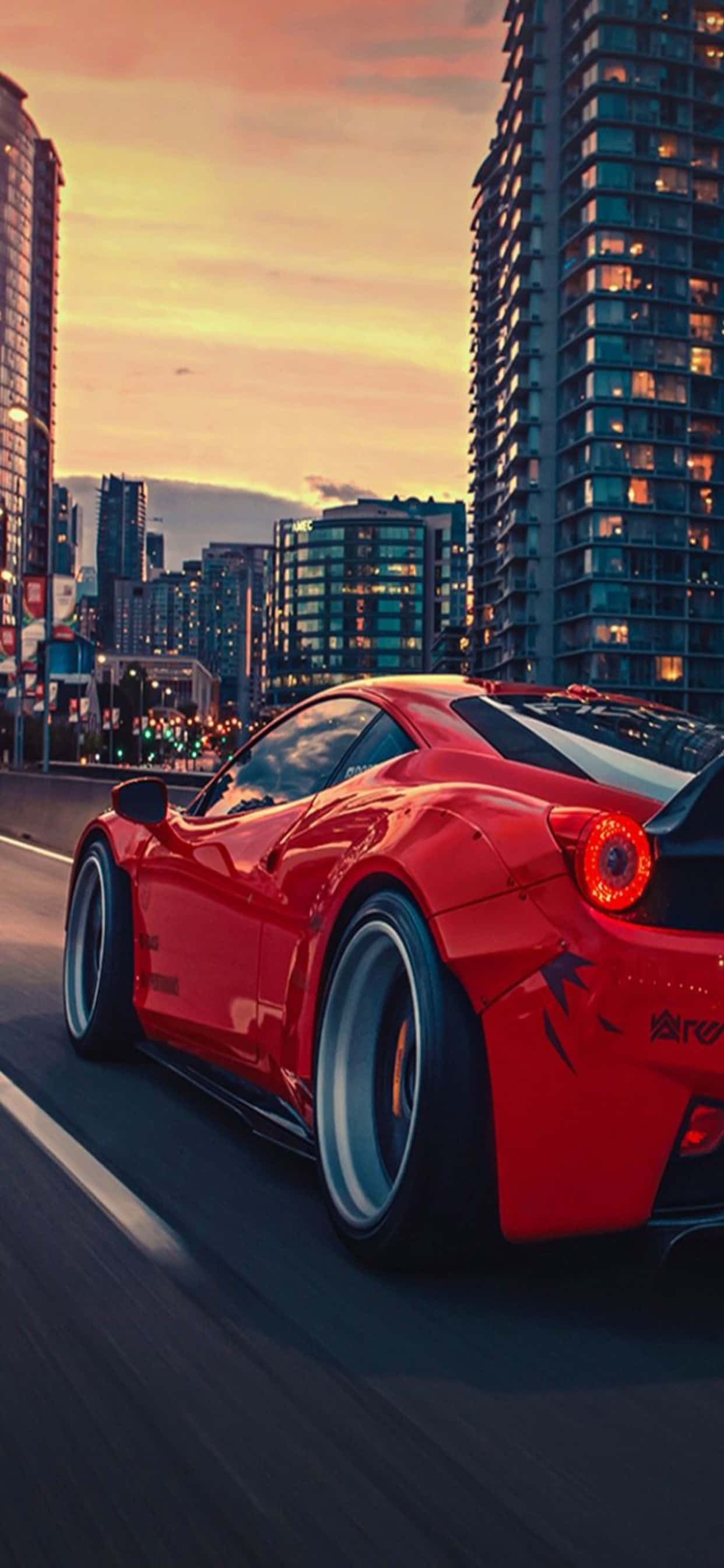iPhone Xs Max Ferrari Background Glossy Red Ferrari 458 Wallpaper